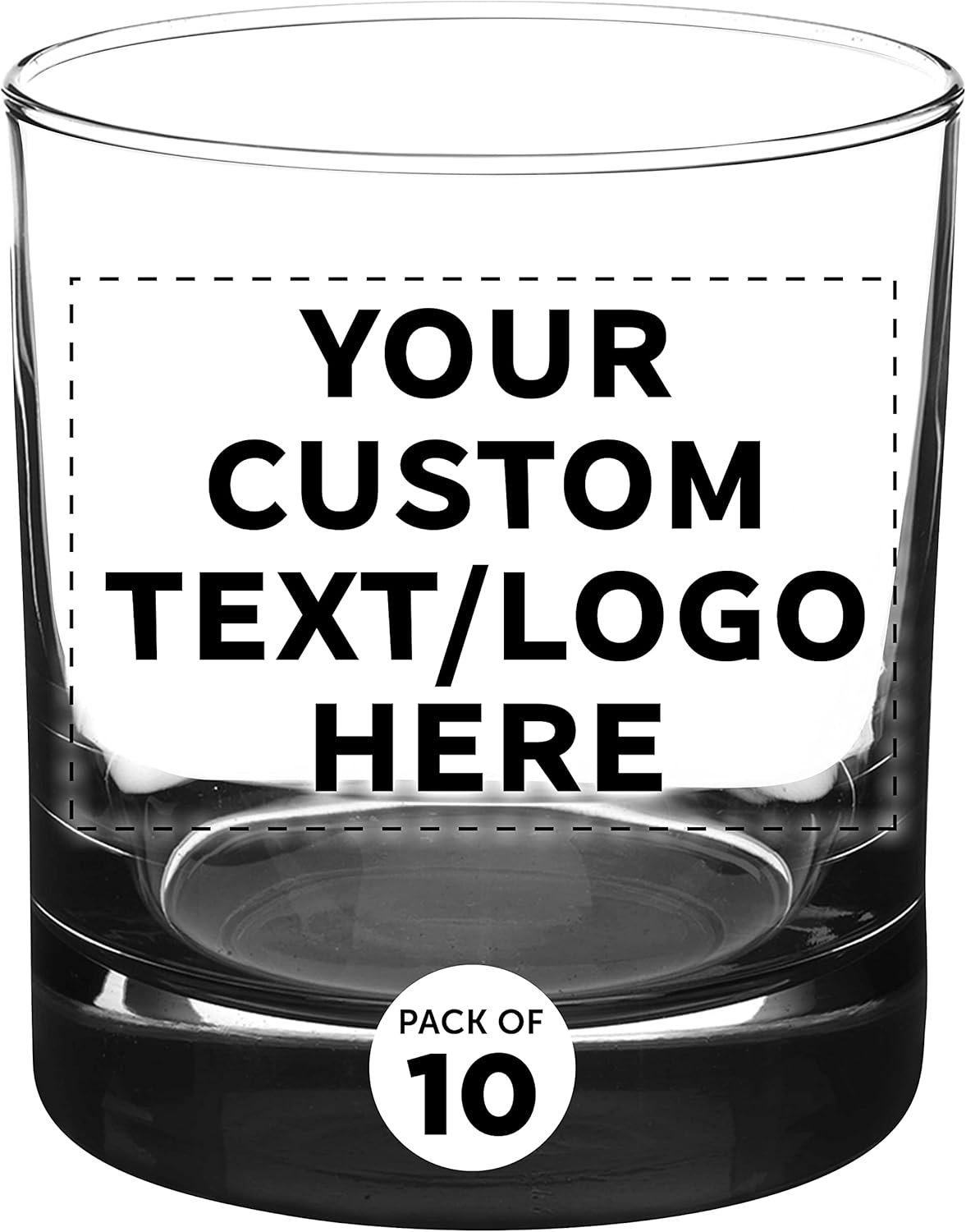 Libbey – Vasos de whisky personalizados de 10 onzas, juego de 10 unidades, paquete personalizado a granel, base pesada, vaso antiguo de moda,