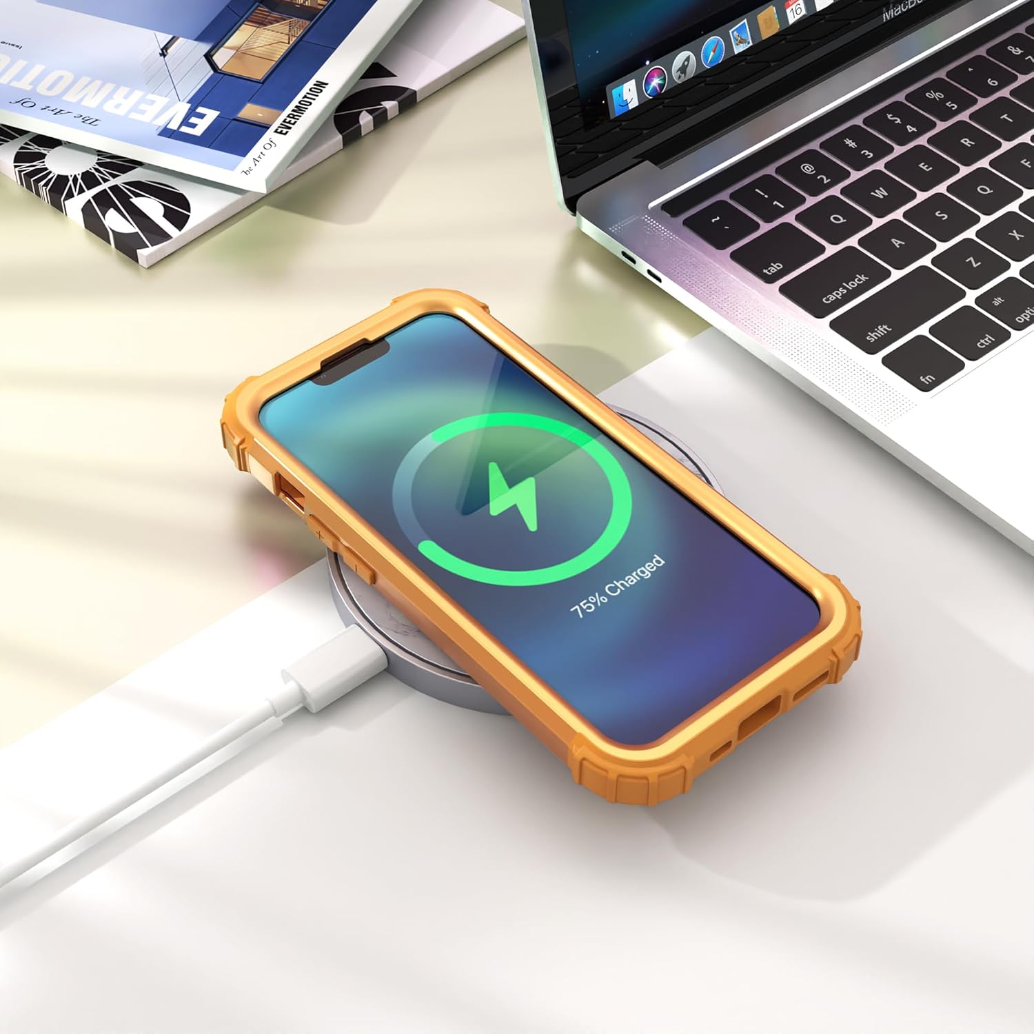 IDweel Funda para iPhone 13 con protector de pantalla, para iPhone 14, híbrida a prueba de golpes, resistente, protección de policarbonato duro,