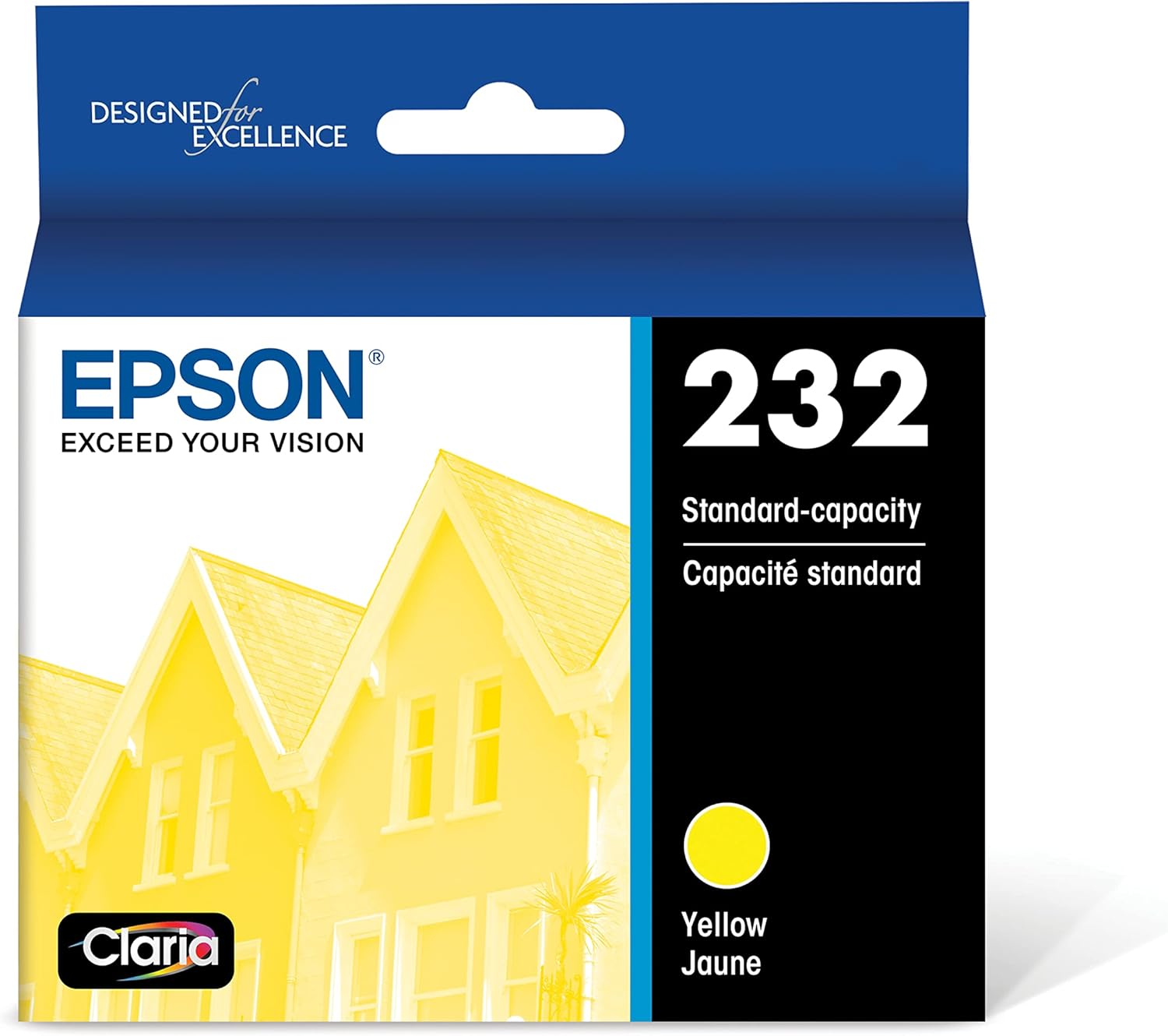 Epson T232 Color de capacidad estándar y multipaquete negro de alta capacidad y cartucho de tinta amarillo T232, capacidad estándar
