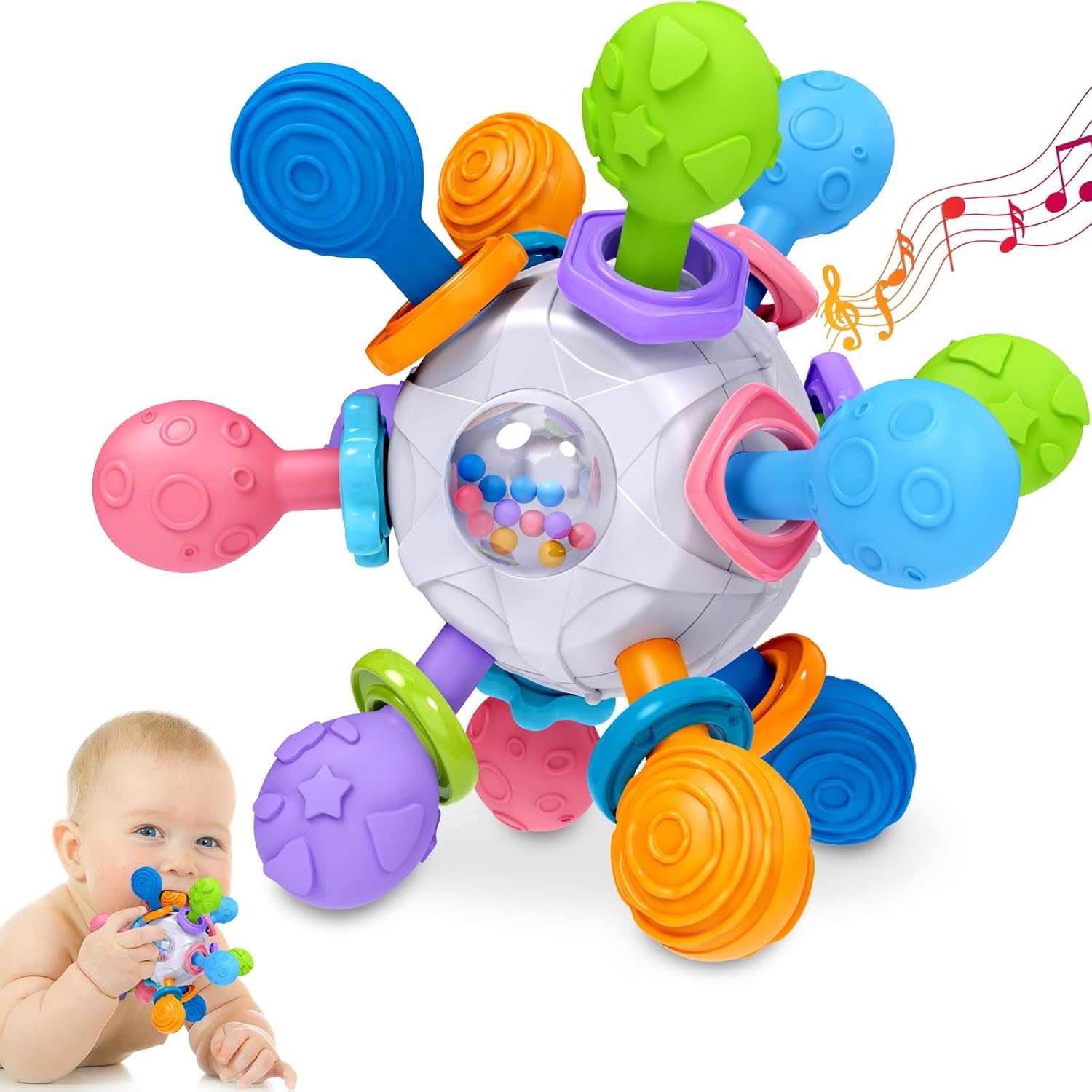 Juguetes de dentición para bebés de 0 a 6 a 12 meses de 0 a 2 años, juguetes Montessori para bebés de 0, 3, 6, 9, 12 y 18 meses, juguetes