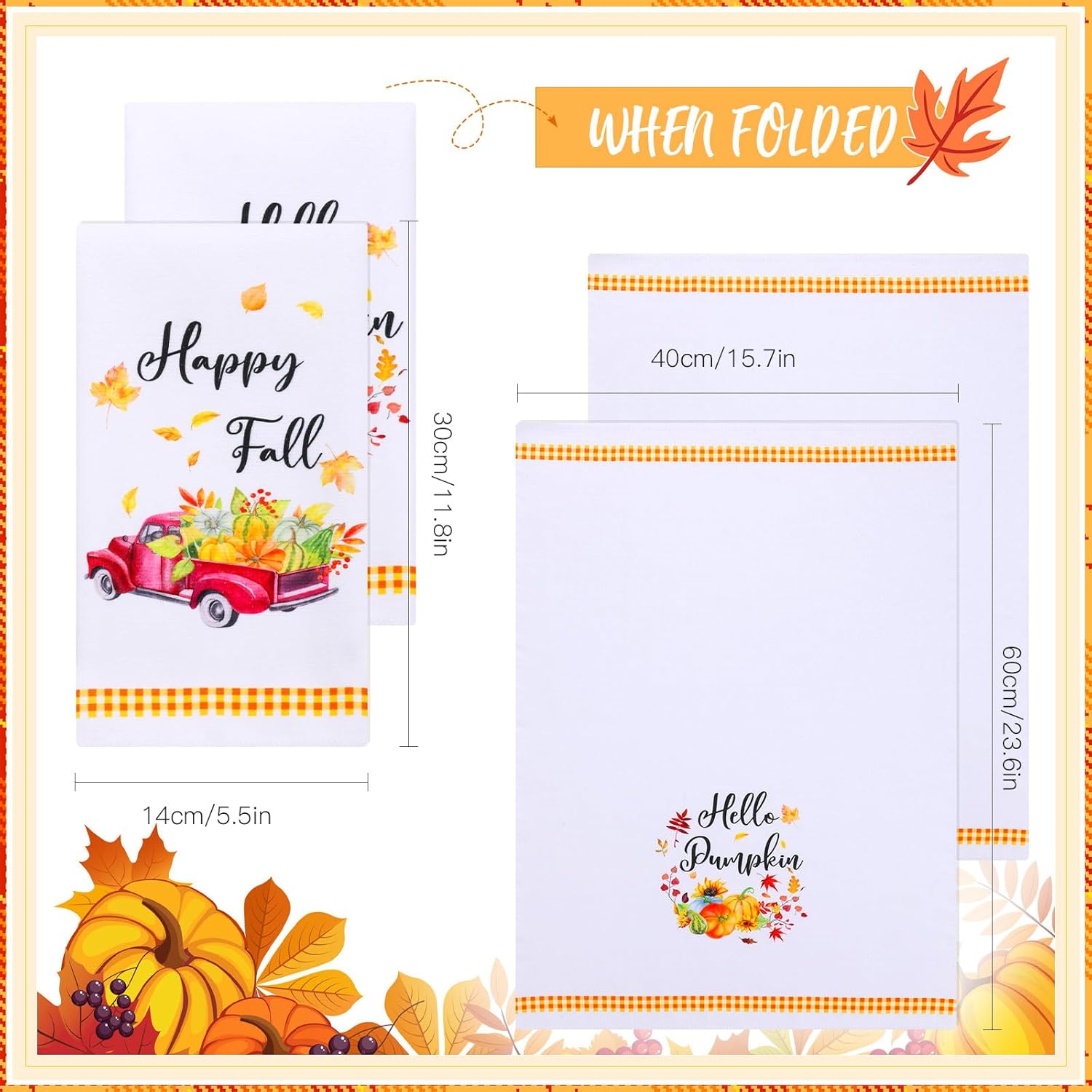 Juego de decoración de cocina de otoño de 7 piezas, incluye 2 toallas de cocina de otoño divertidas y 5 cucharas de madera, utensilios de bambú,