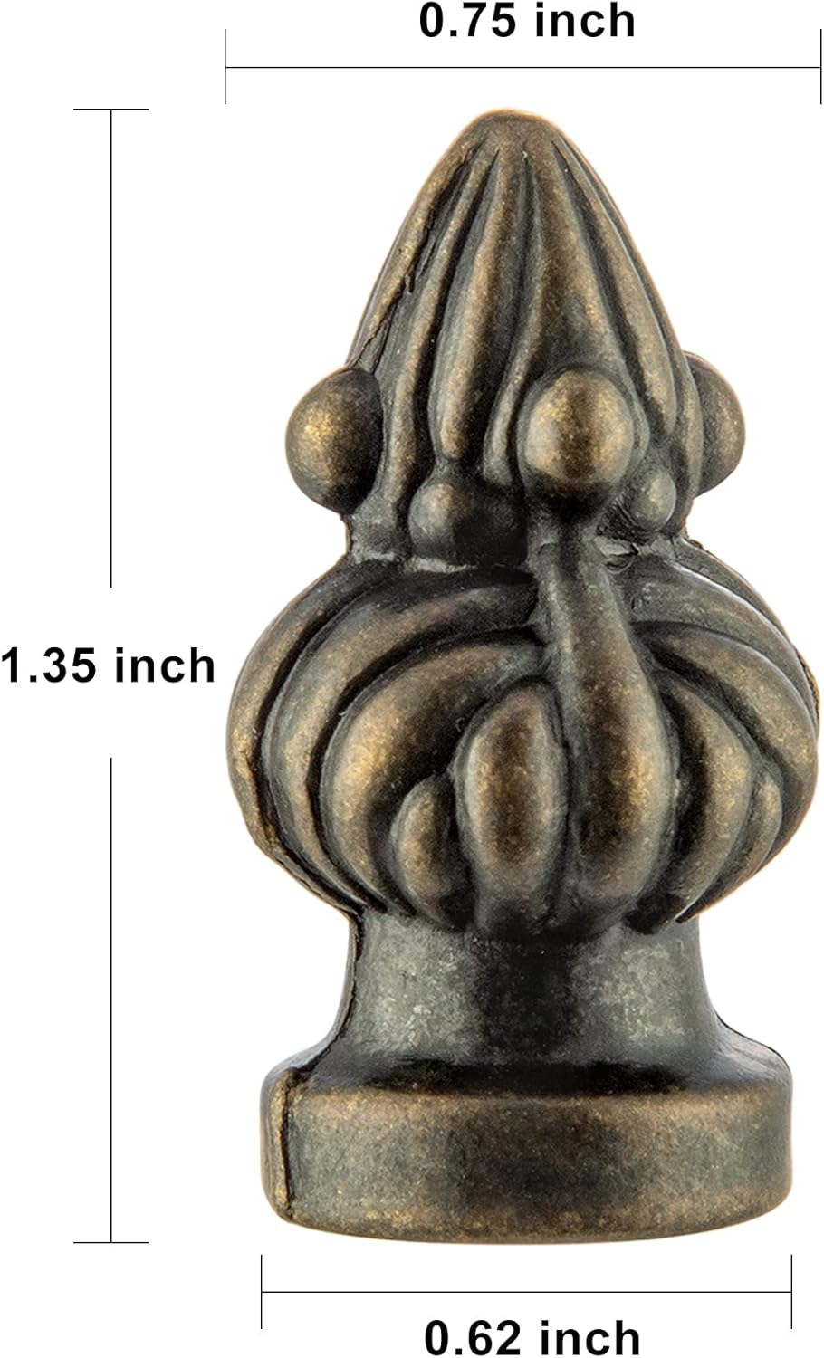 Paquete de 2 remates de lámpara de perilla de tornillo para lámparas, tuercas de lámpara de latón antiguo (roscadas 14-27) soporte para pantalla de