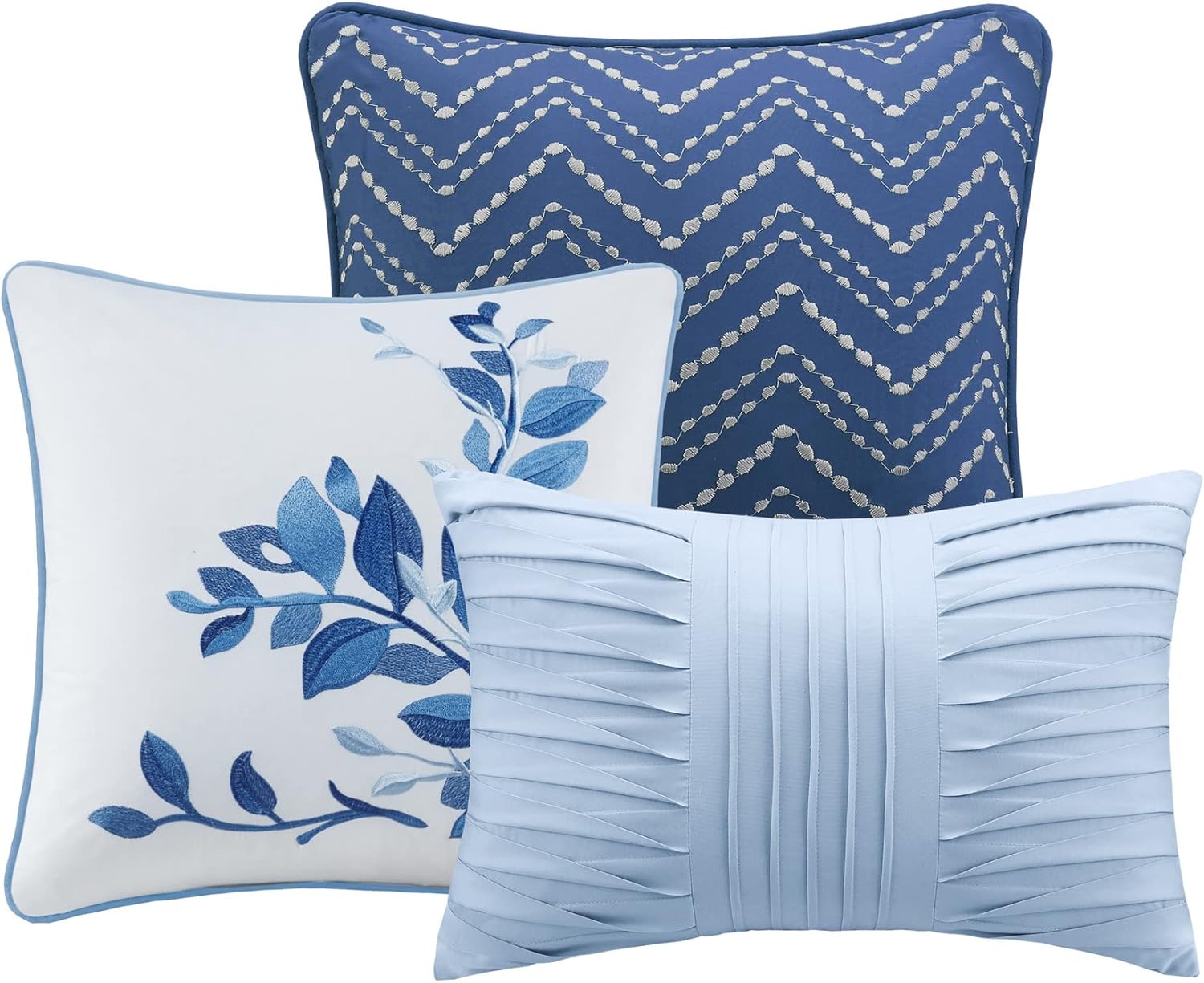 Madison Park Claire – Edredón de diseño moderno para todas las estaciones, juego de cama ligero y transpirable, fundas a juego, almohada decorativa,