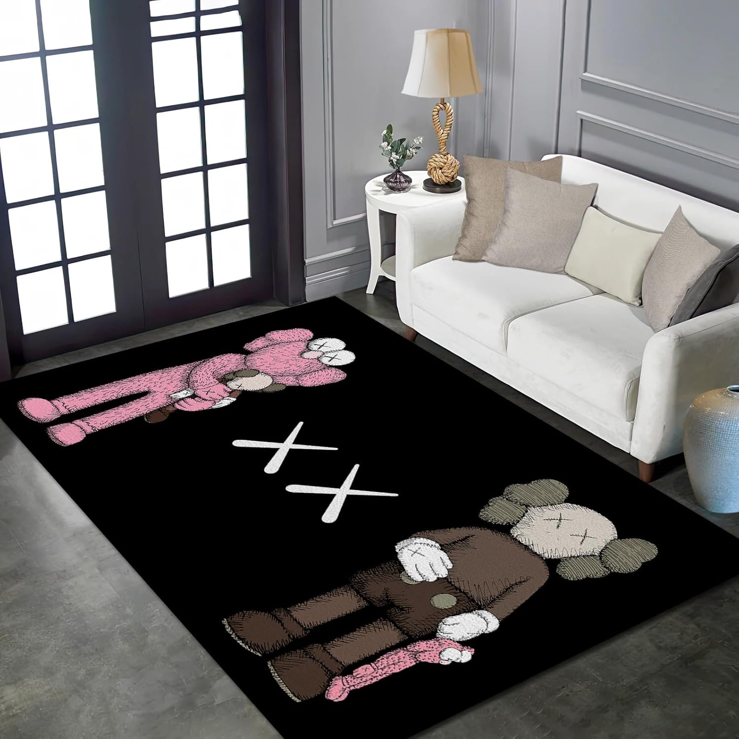 Hypebeast – Alfombra moderna de arte abstracto pop con graffiti, decoración artística para sala de estar, dormitorio, sala de juegos,