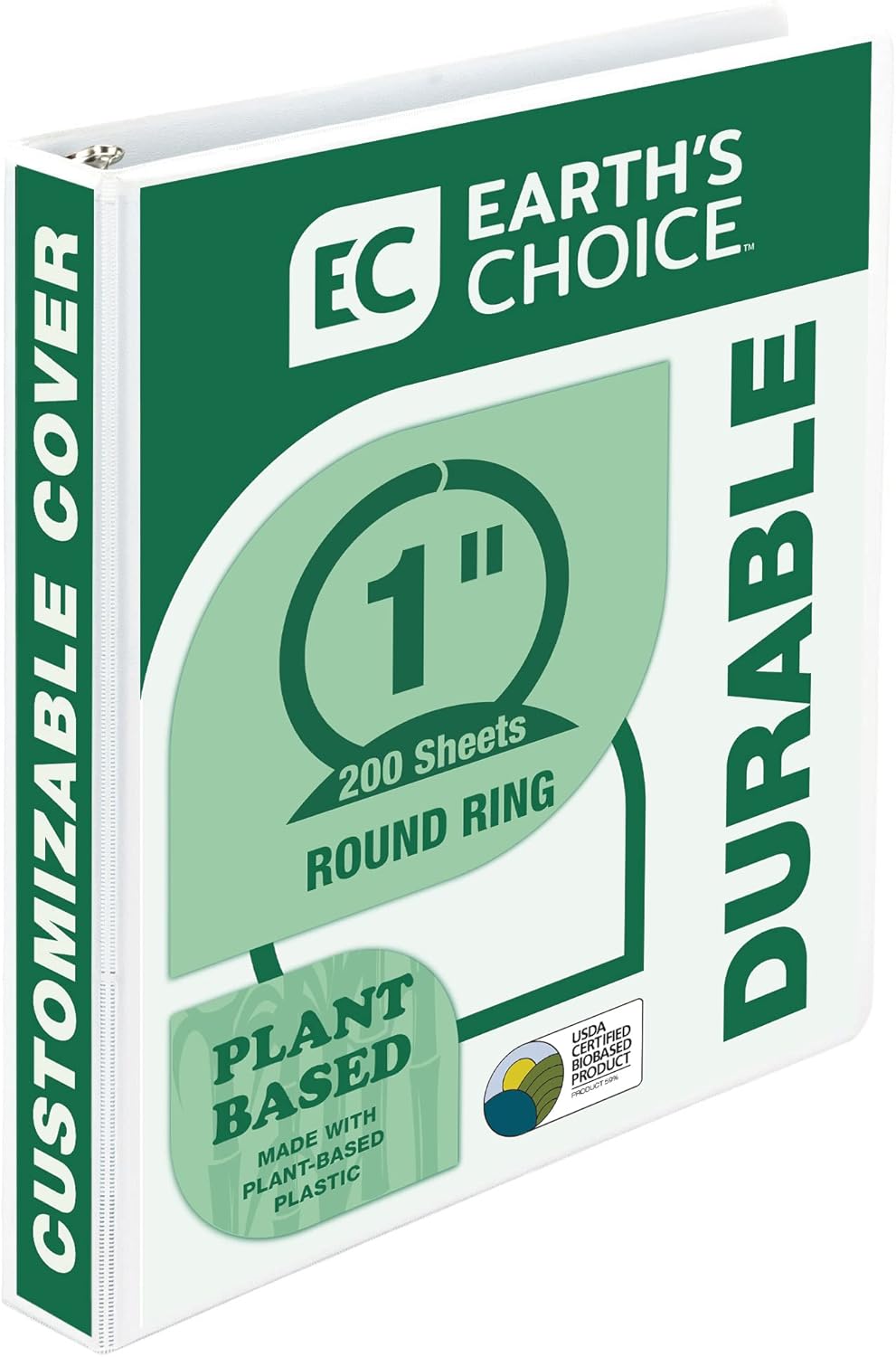 Samsill Earth’s Choice – Carpetas a base de plantas con 3 anillos redondos de 1 pulgada, hasta 25% de plástico a base de plantas, certificado a base