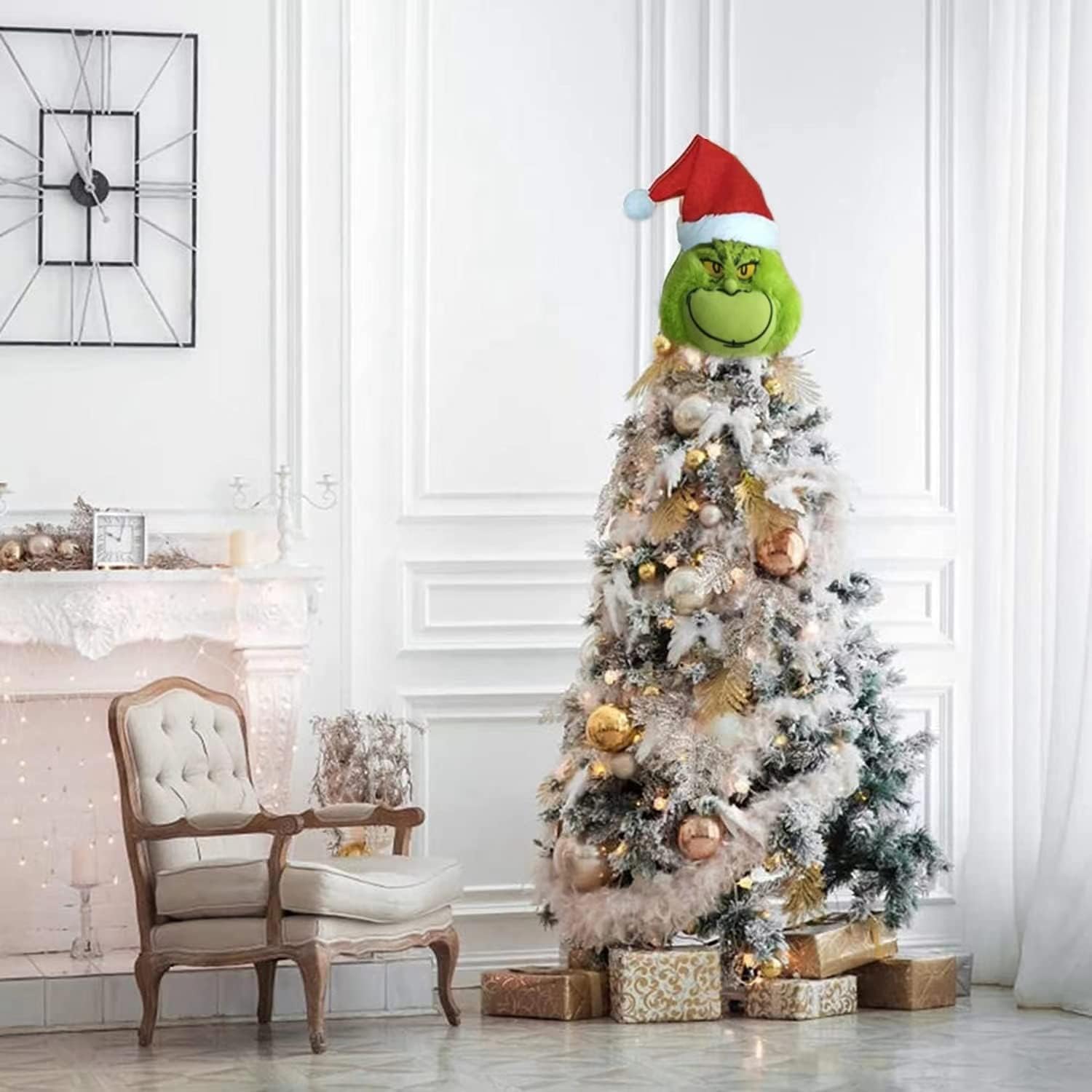 Decoración para árbol de Navidad, cuerpo de elfo de Navidad, cabeza verde peluda, decoración de Navidad, decoración del hogar, suministros de fiesta
