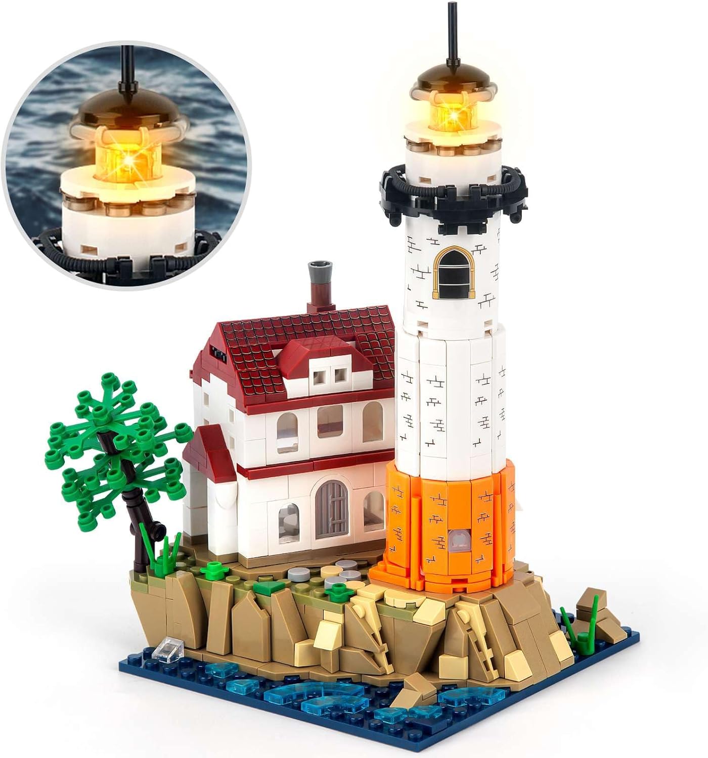 Ideas Lighthouse – Juego de construcción para adultos y niños, arquitectura STEM creativa con iluminación giratoria brillante, colección para niños