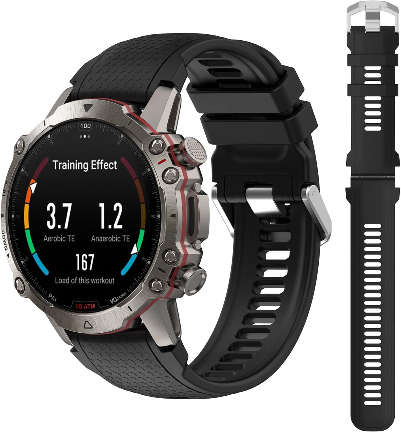 Miimall Compatible con las correas de reloj Amazfit Falcon de 0.866 in para mujeres y hombres, correa de silicona sin huecos, correas de repuesto
