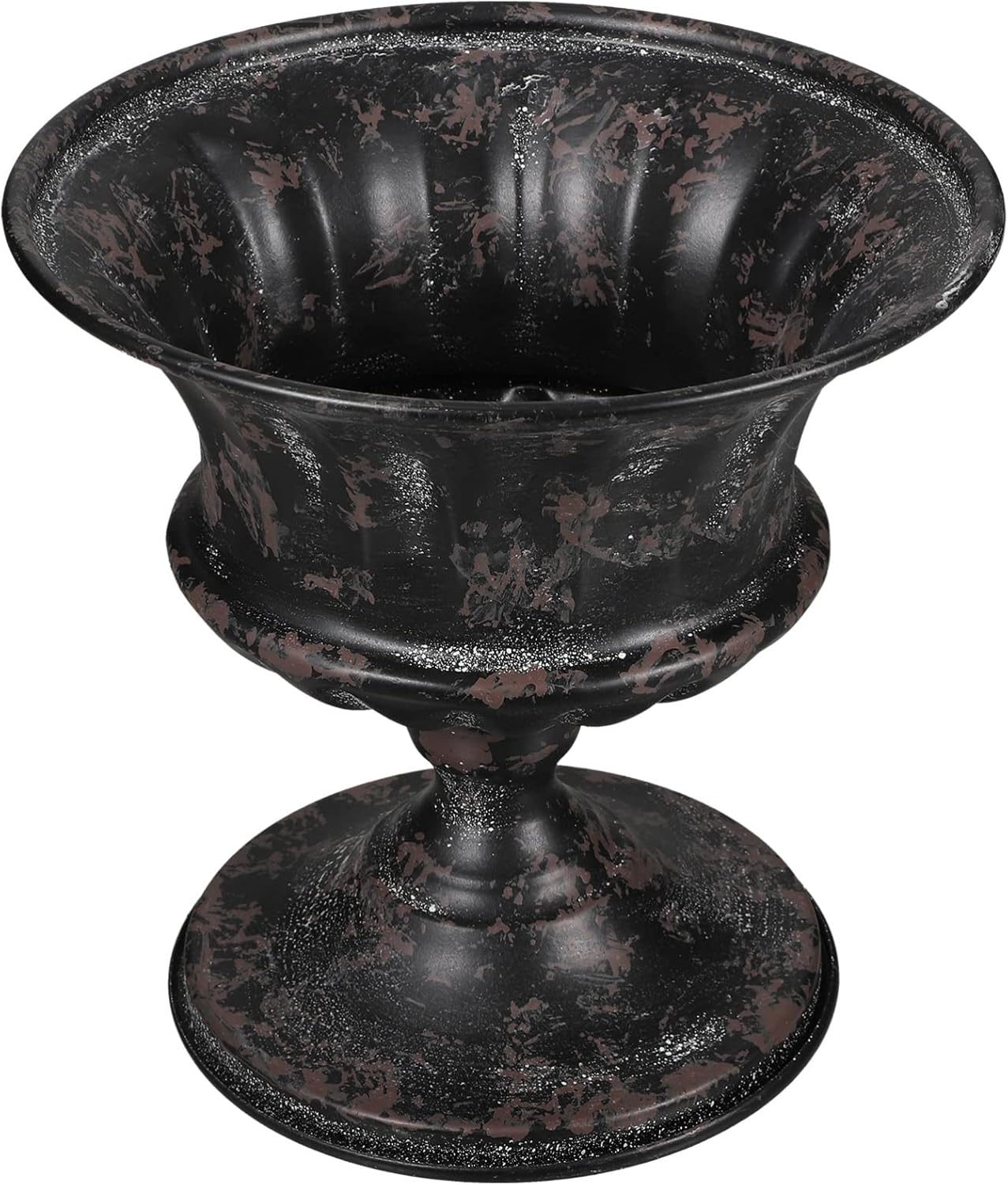 Yardwe Jarrón de urna clásica para urna, jarrón de trompeta de metal, jarrones de mesa de boda, jarrones de hierro fundido, jarrón clásico de urna