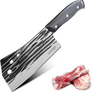 Kitory Cuchillo chino de espiga completa de 7 pulgadas, cuchillo de cocina de acero inoxidable de alto carbono con protector de hoja para cortar Kitory Cuchillo chino de espiga completa de 7 pulgadas, cuchillo de cocina de acero inoxidable de alto carbono con protector de hoja para cortar