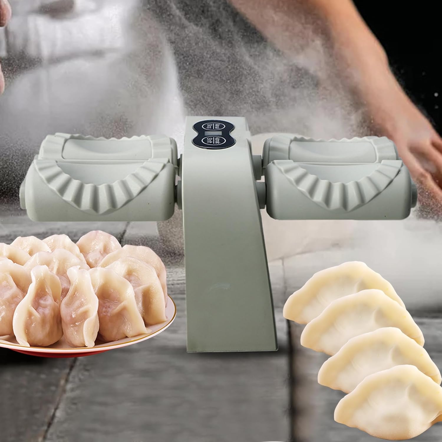 Pelmeni Maker, máquina automática para hacer albóndigas para ravioles, Gyoza Maker USB máquina de bola de masa eléctrica molde para hacer albóndigas