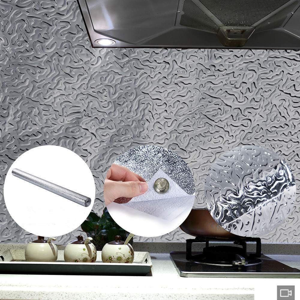 Papel pintado autoadhesivo para cocina, papel de pared de aluminio de alta calidad, paredes de cocina, cajones y estantes, resistente al calor y