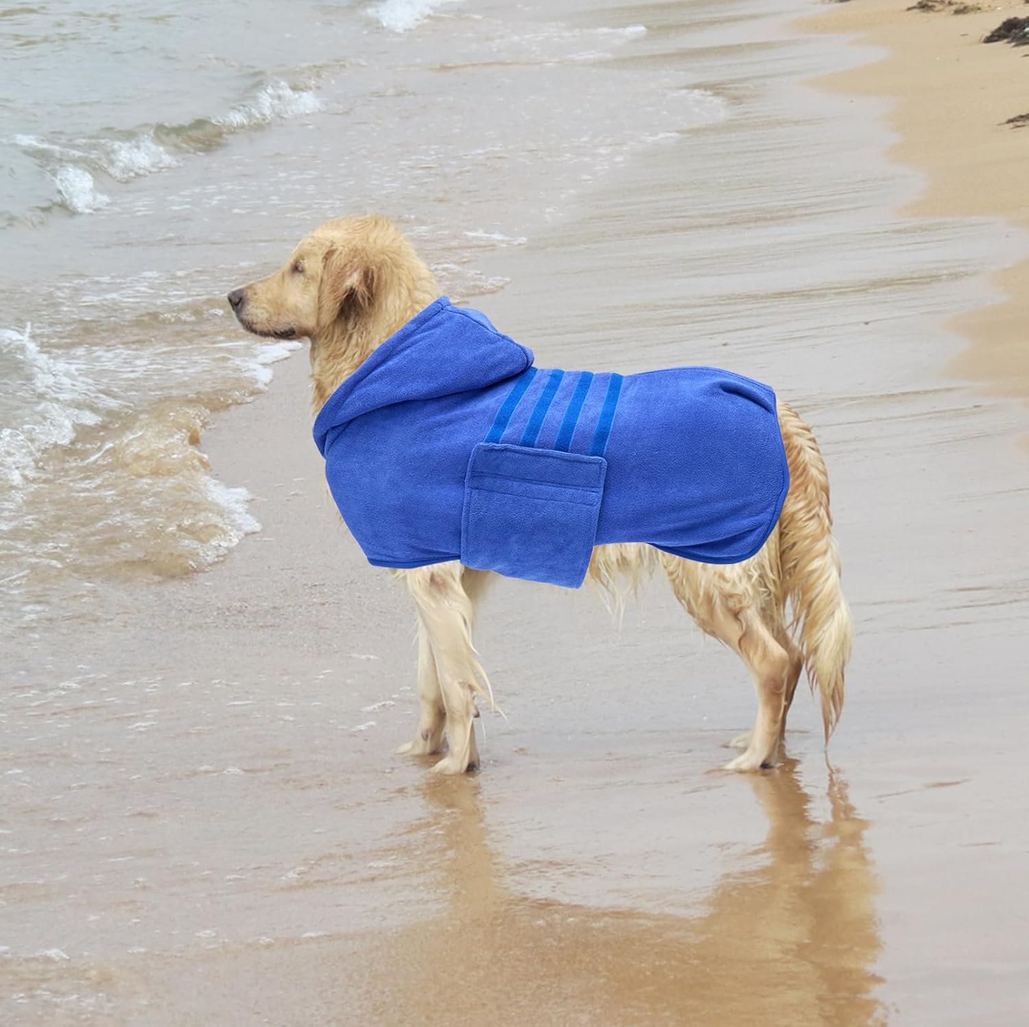 Geyecete Abrigos de secado para perros con capucha, toallas para perro, bata absorbente de secado rápido, bolsa para perro, toalla de microfibra de