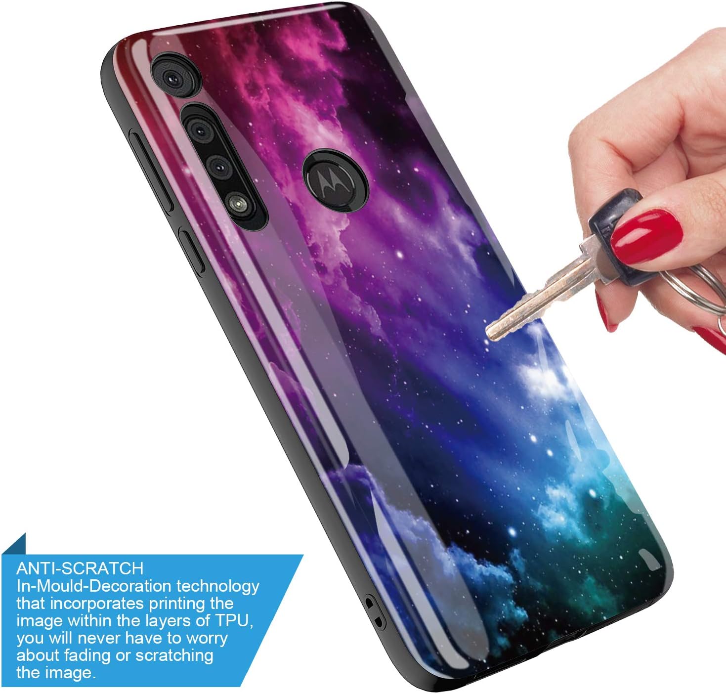 YooBee – Carcasa para Moto G8 PlayMoto One Macro (2019), ultrafina, linda, elegante, delgada, híbrida, resistente a los arañazos, resistente a los