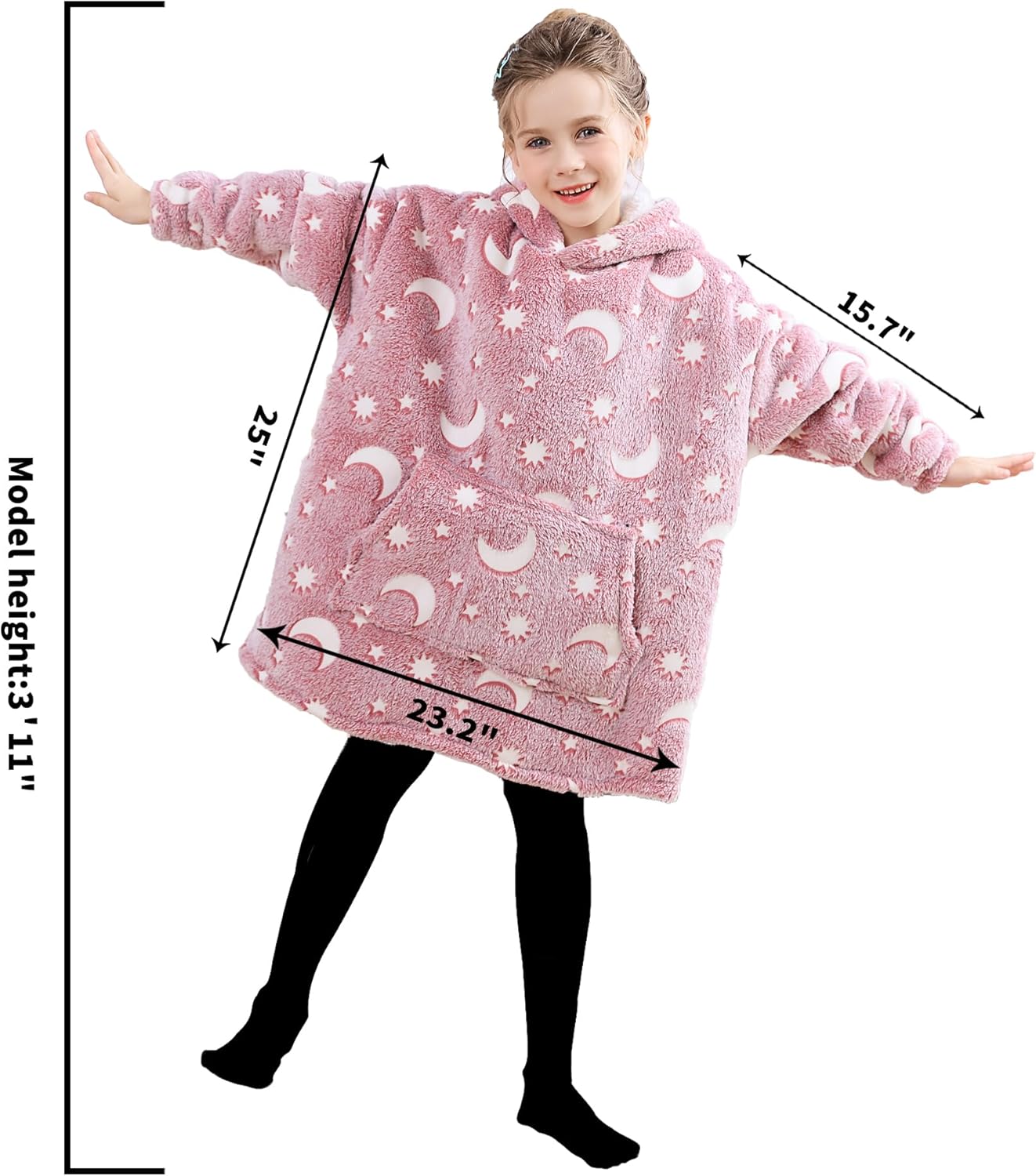 Manta con capucha, manta de forro polar Sherpa para niños, manta de franela con capucha de felpa, regalo de sudadera con bolsillo gigante,