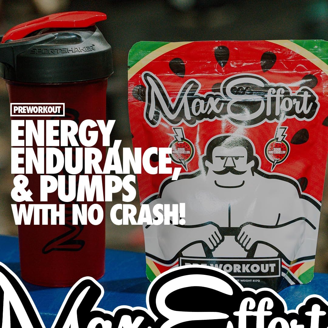 Max Effort Polvo de preentrenamiento, suplemento energético y de concentración para adultos, bebida de rendimiento de entrenamiento, monohidrato de