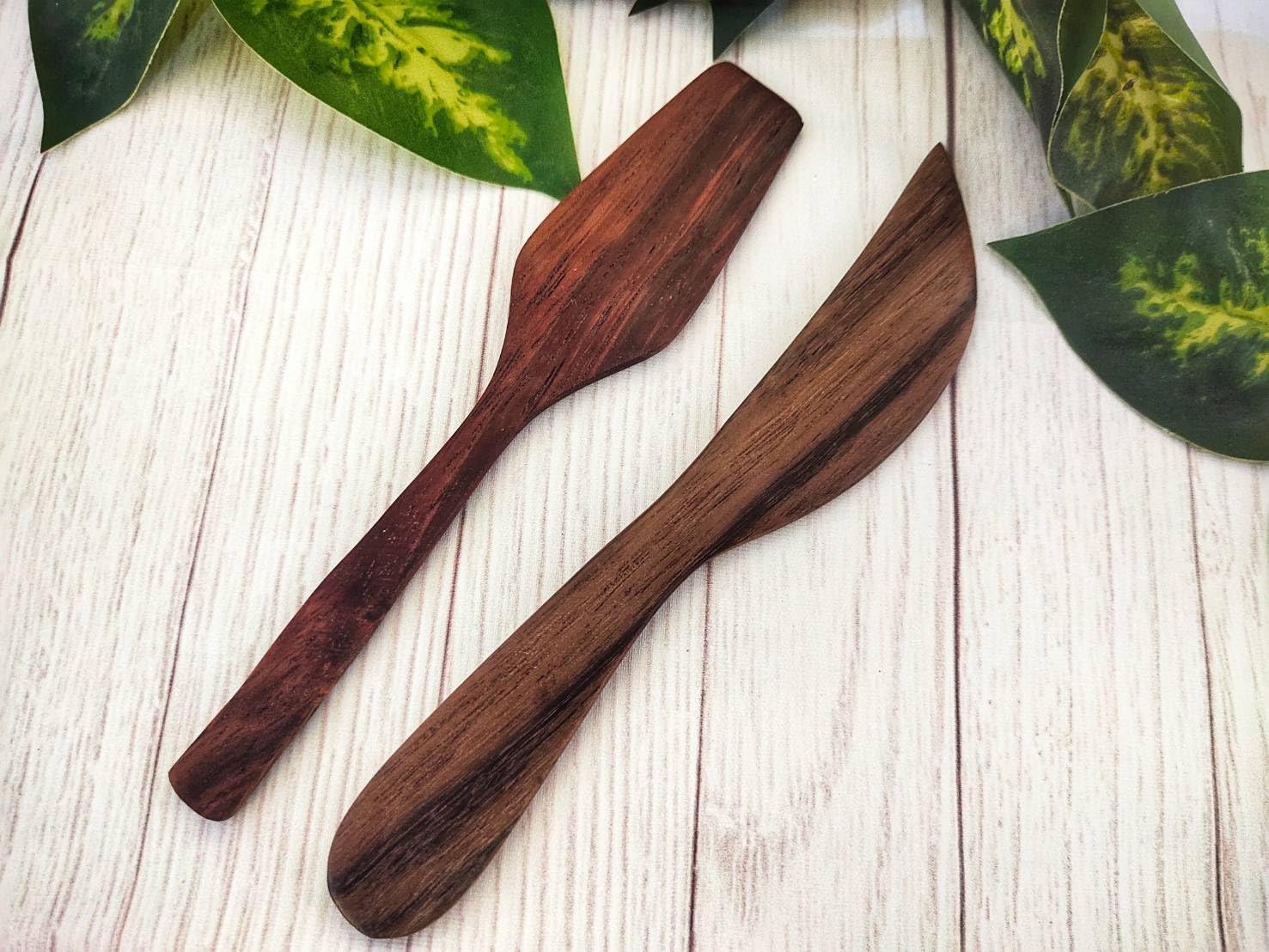 Cuchillo y espátula hechos a mano de madera, herramienta de cocina para hornear, pan, pastel, mermelada, mantequilla, gelatina, cuchillo esparcidor