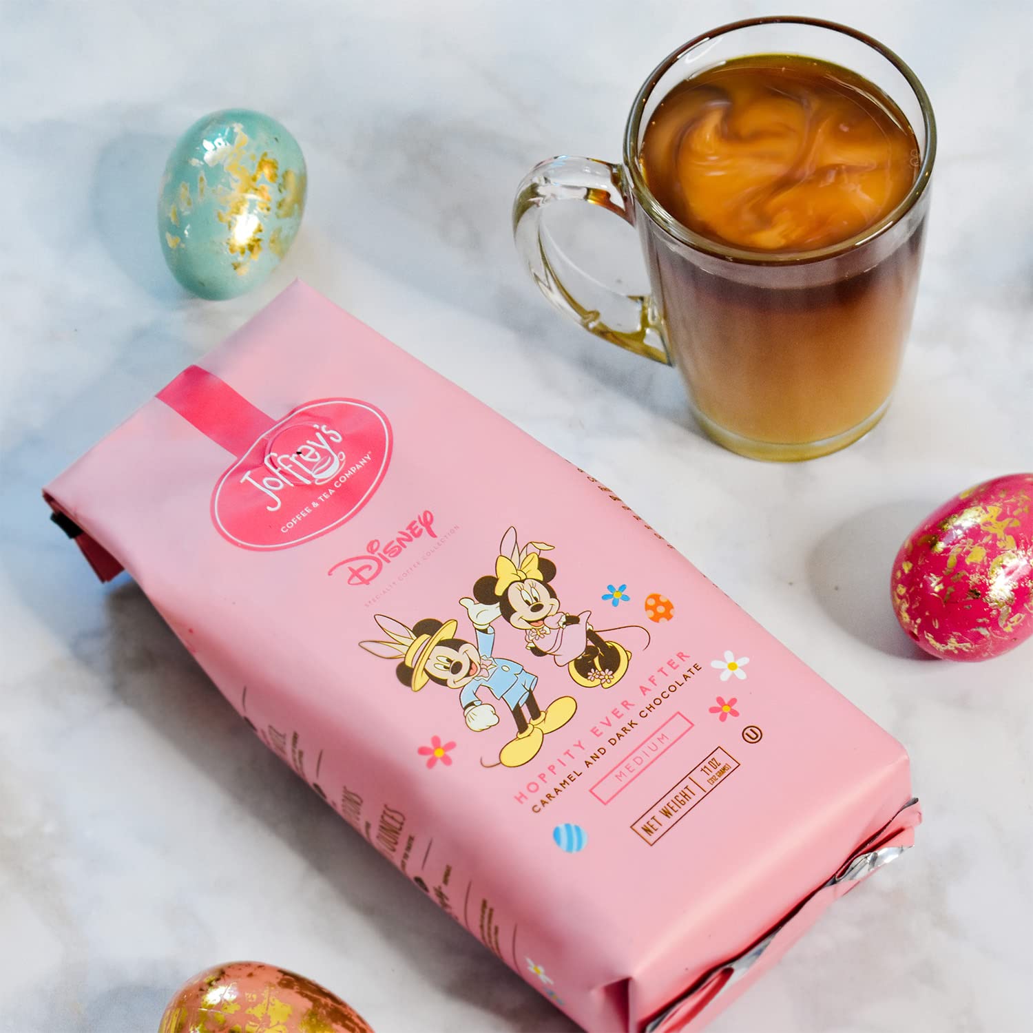 Joffrey’s Coffee – Hoppity Ever After, Disney Spring Edition Coffee, granos de café arábigo, tostado medio, café con sabor a caramelo robusto y