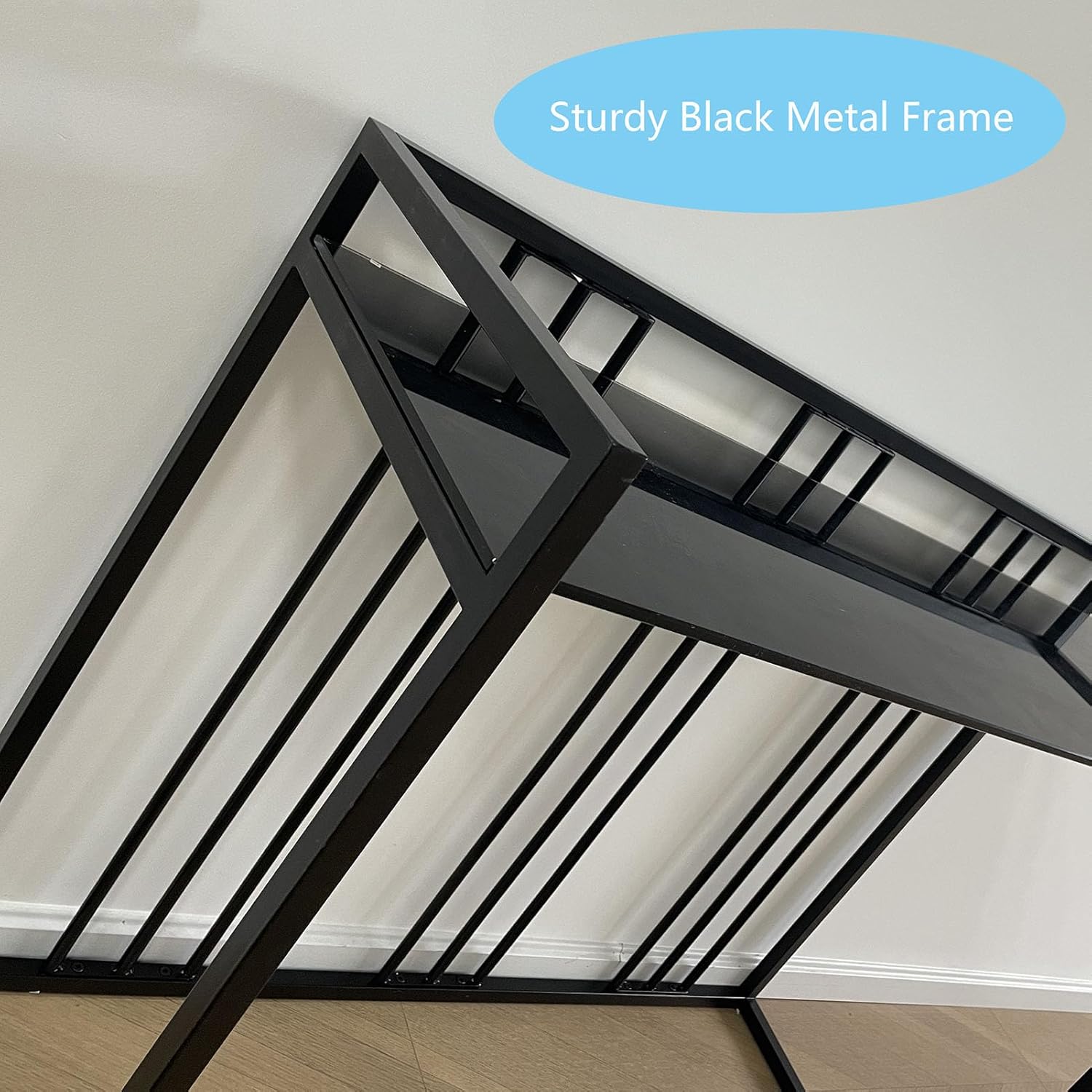 Mesa consola de 42 pulgadas, mesa de sofá de vidrio templado, mesa de entrada moderna con marco de metal para sala de estar, muebles de recibidor,