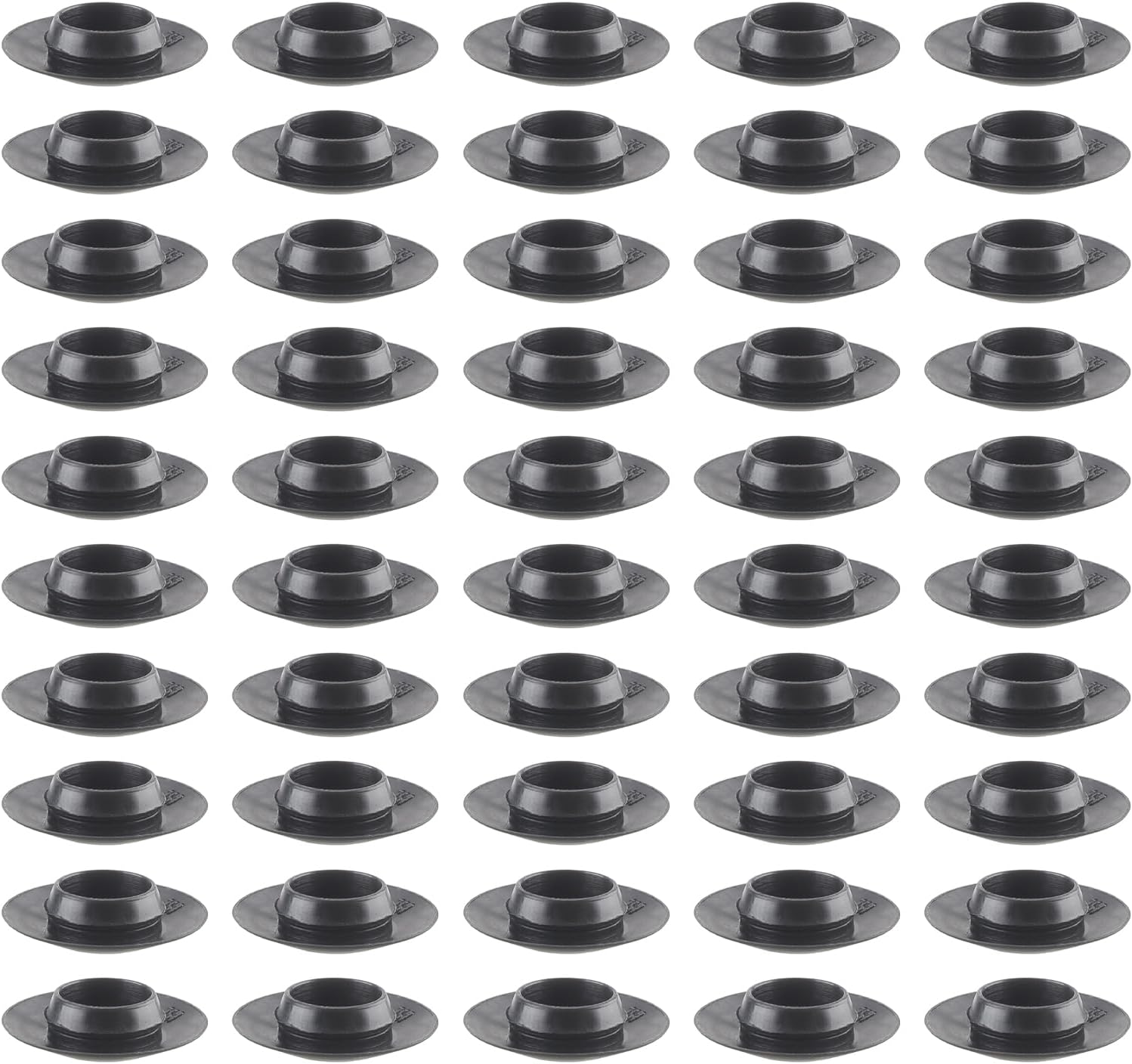 50 tapones de chapa empotrados de 12 0.5 pulgadas, cuerpo de plástico negro y tapón de agujero de chapa, tapones de botón con cabezales tipo