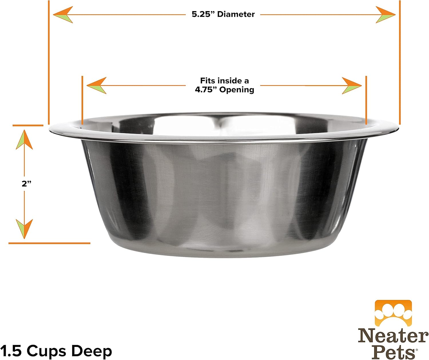 Cuencos de acero inoxidable para perros y gatos, plato adicional de repuesto, de metal, para alimentos y agua, 1 o 2 unidades