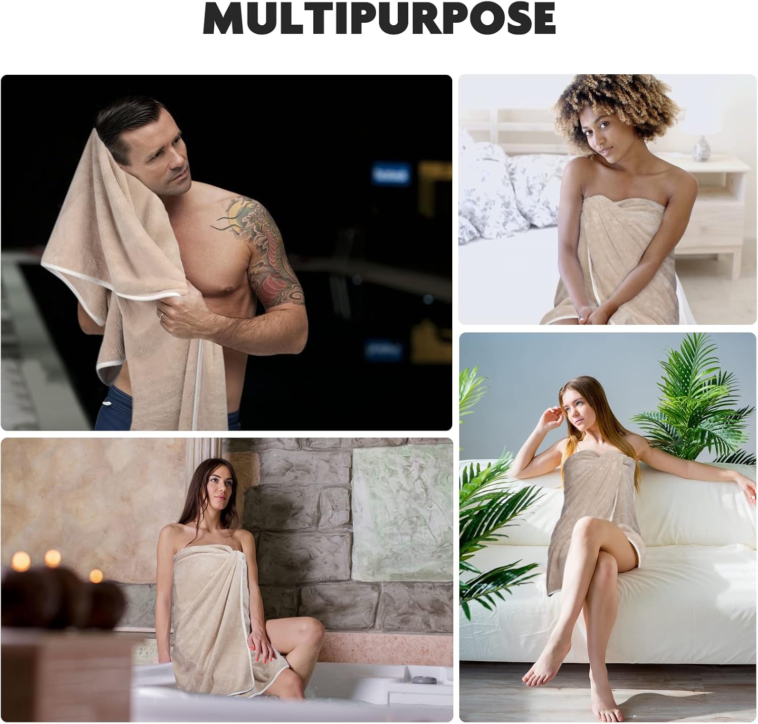 KinHwa Toalla de baño de microfibra grande, toalla de baño absorbente, toallas de baño suaves, tamaño grande para mujeres y hombres, ideal para spa,