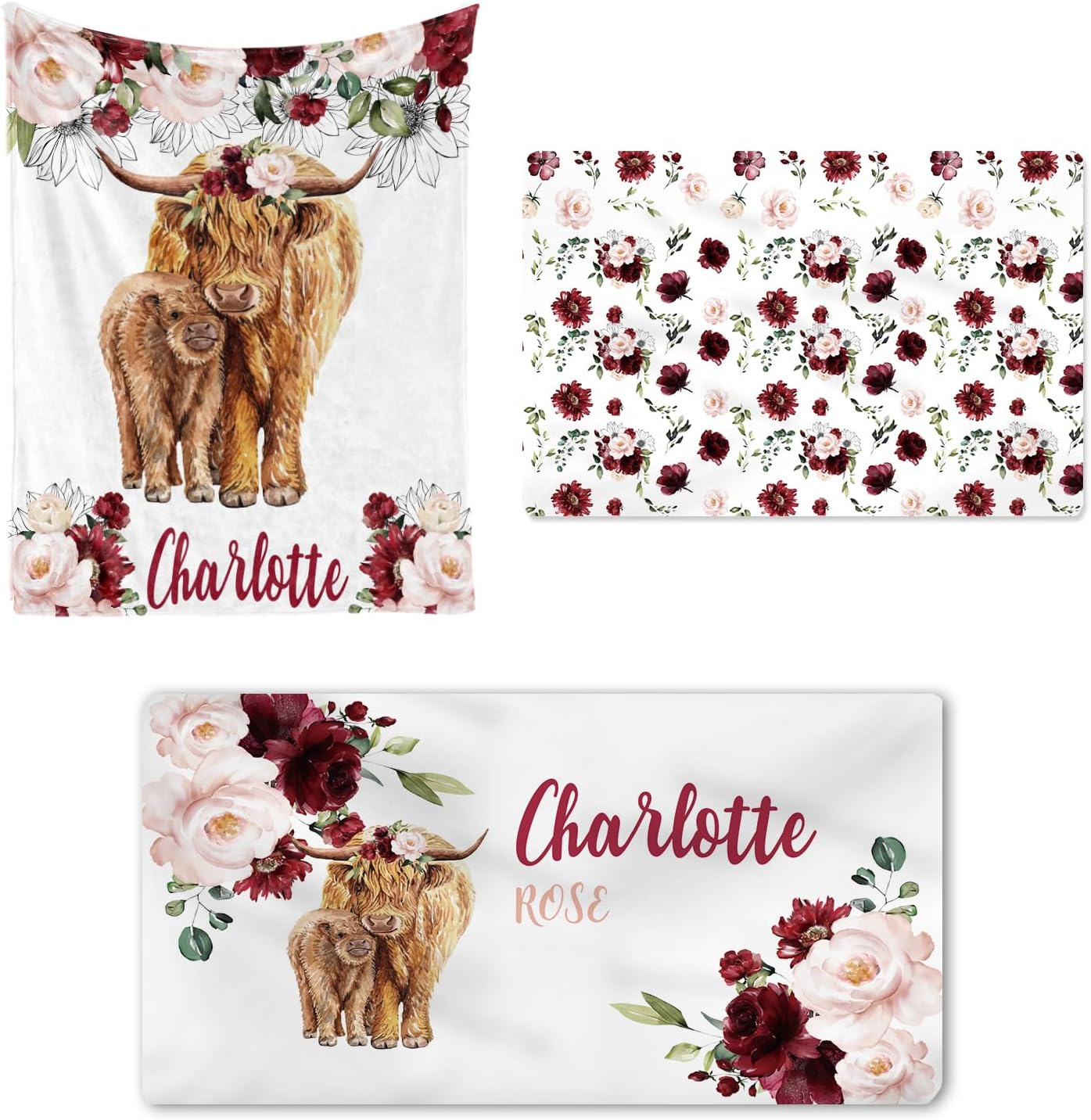 Juego de ropa de cama personalizado para cuna para bebé, juegos de cuna de bebé personalizados con nombre, juego de ropa de cama de guardería,