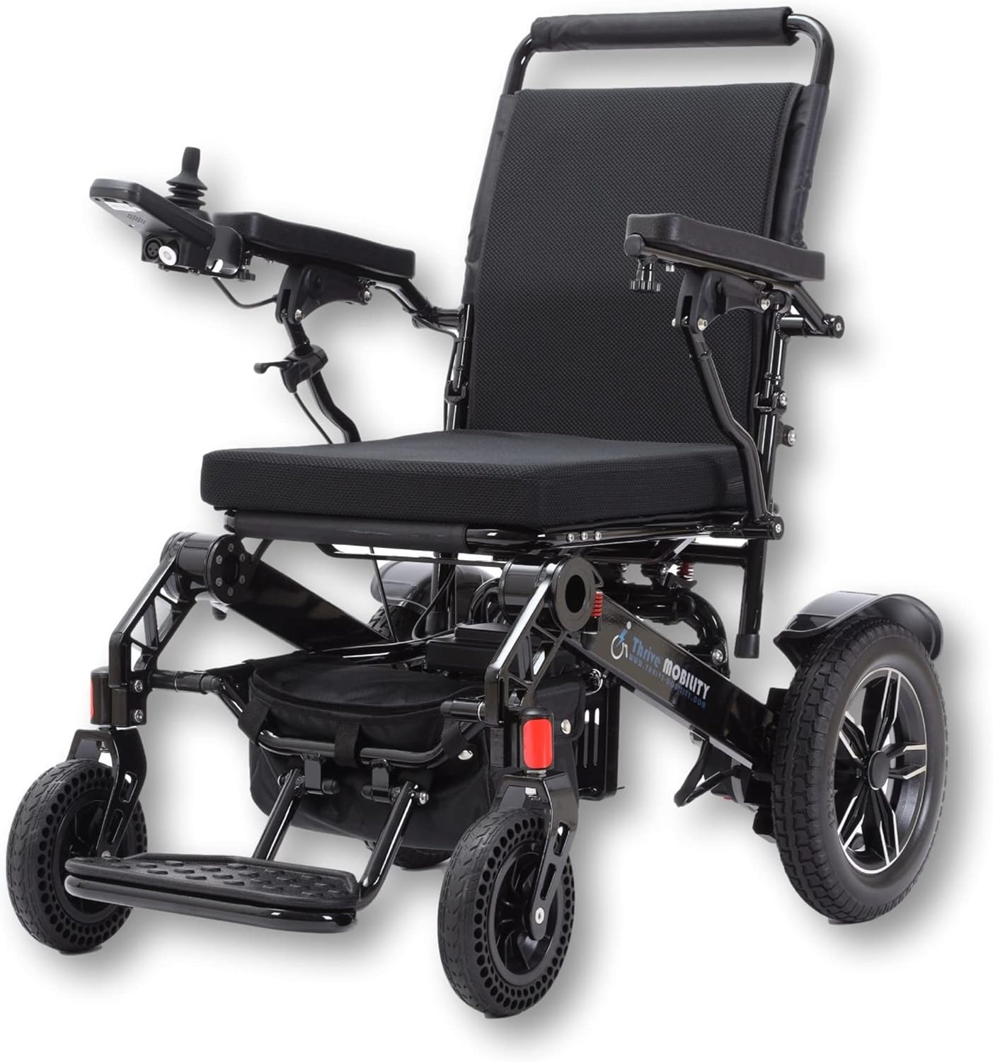 Thrive Mobility Sillas de ruedas eléctricas plegables y de viaje para adultos mayores, silla de ruedas motorizadas (negro, 17 pulgadas de ancho de