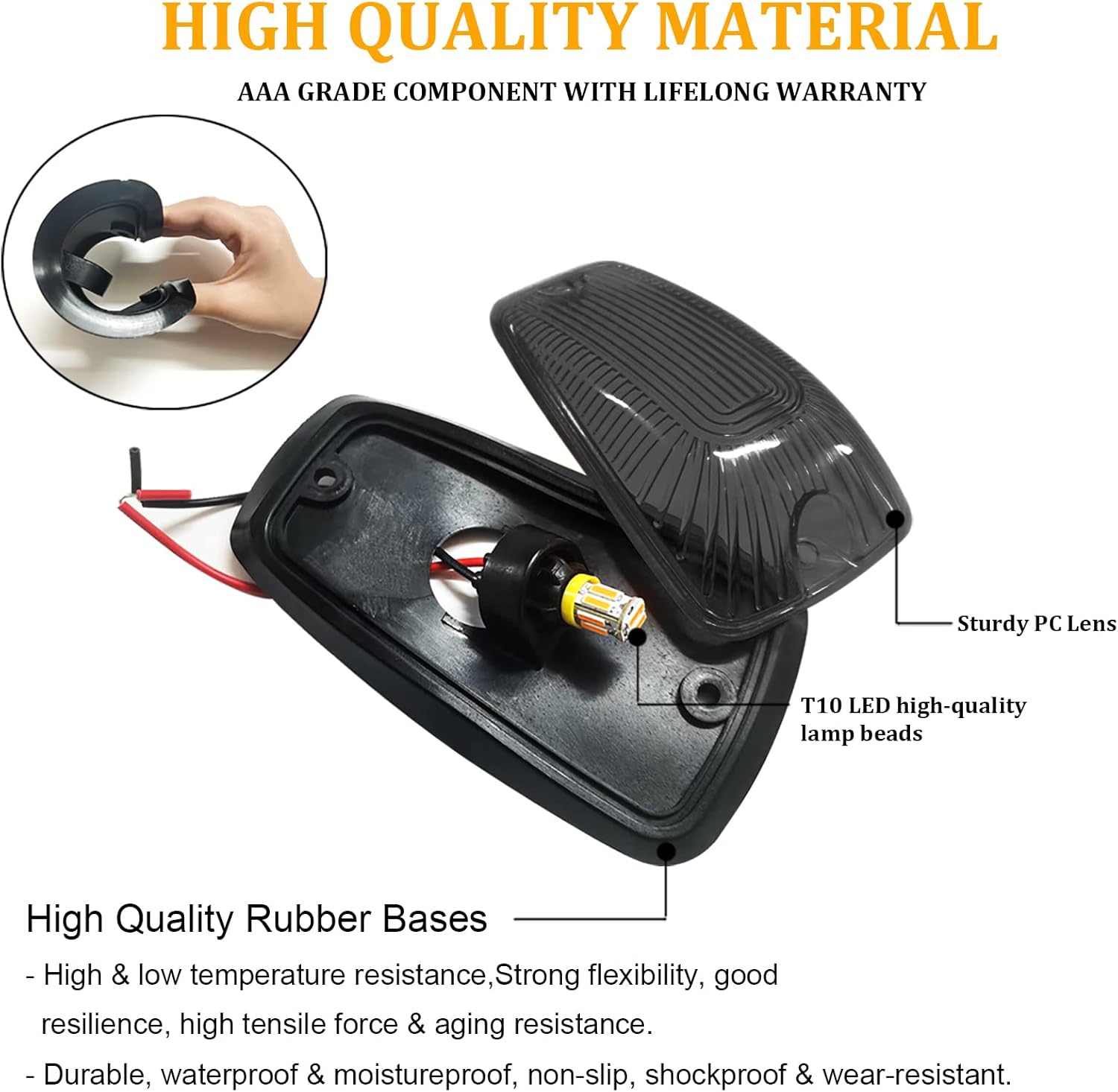 PSEQT 5 luces LED de marcador de techo de cabina compatibles con 1988-2002 CK 1500 2500 3500 5500 6000 6500 7000 7500 12V luces de circulación