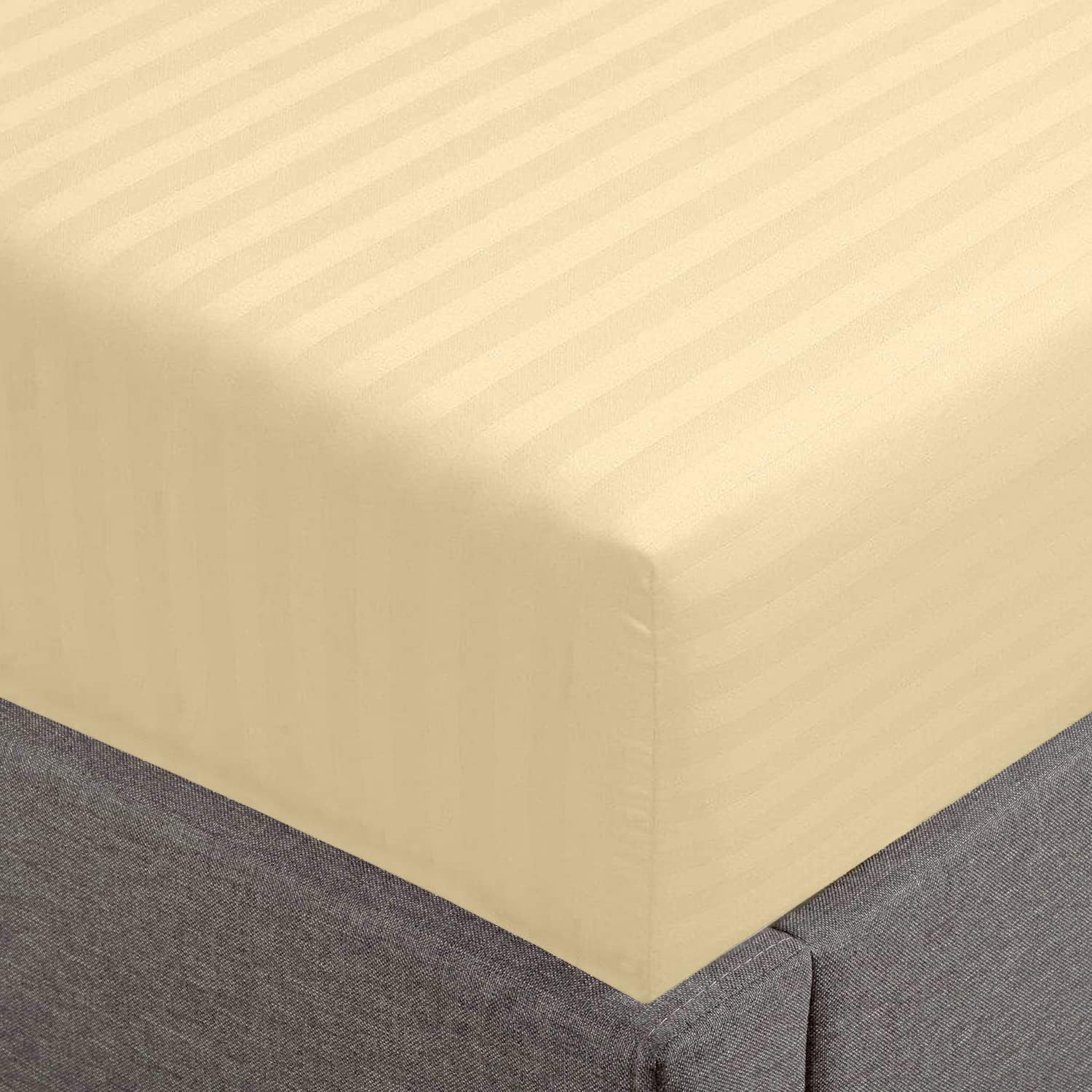 Sábana bajera ajustable tamaño Queen, 100 % algodón, calidad de hotel de 18 pulgadas, con bolsillo extra profundo, 500 hilos de tejido de satén de