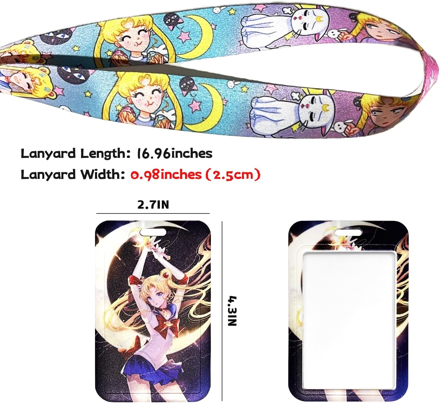 Portatarjetas de identificación con cordón para llaves, llavero de dibujos animados para niñas, anime, lindo protector para profesores, estudiantes,