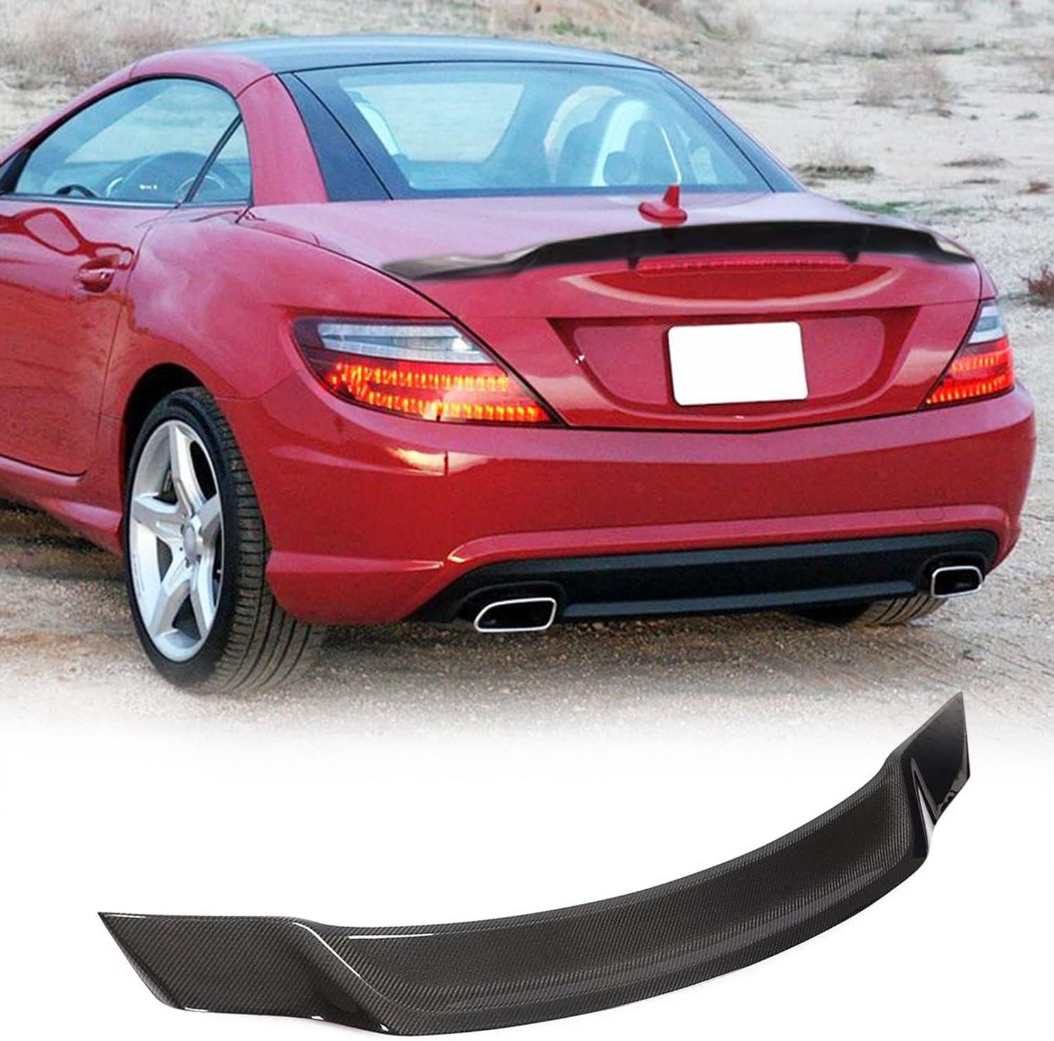 Alerón de tronco de fibra de carbono real para Mercedes Benz SLK clase convertible 2010-2016 salida de fábrica SLK Clase R172 SLK200 SLK250 SLK300