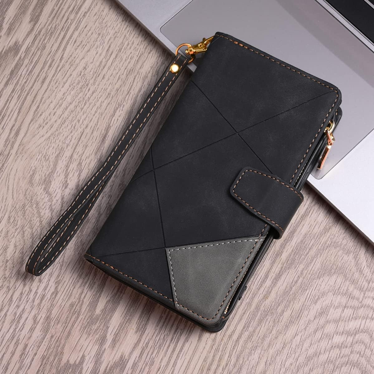 UEEBAI Funda tipo cartera para iPhone 7 Plus iPhone 8 Plus, funda vintage de piel sintética de alta calidad con ranuras para tarjetas, cierre