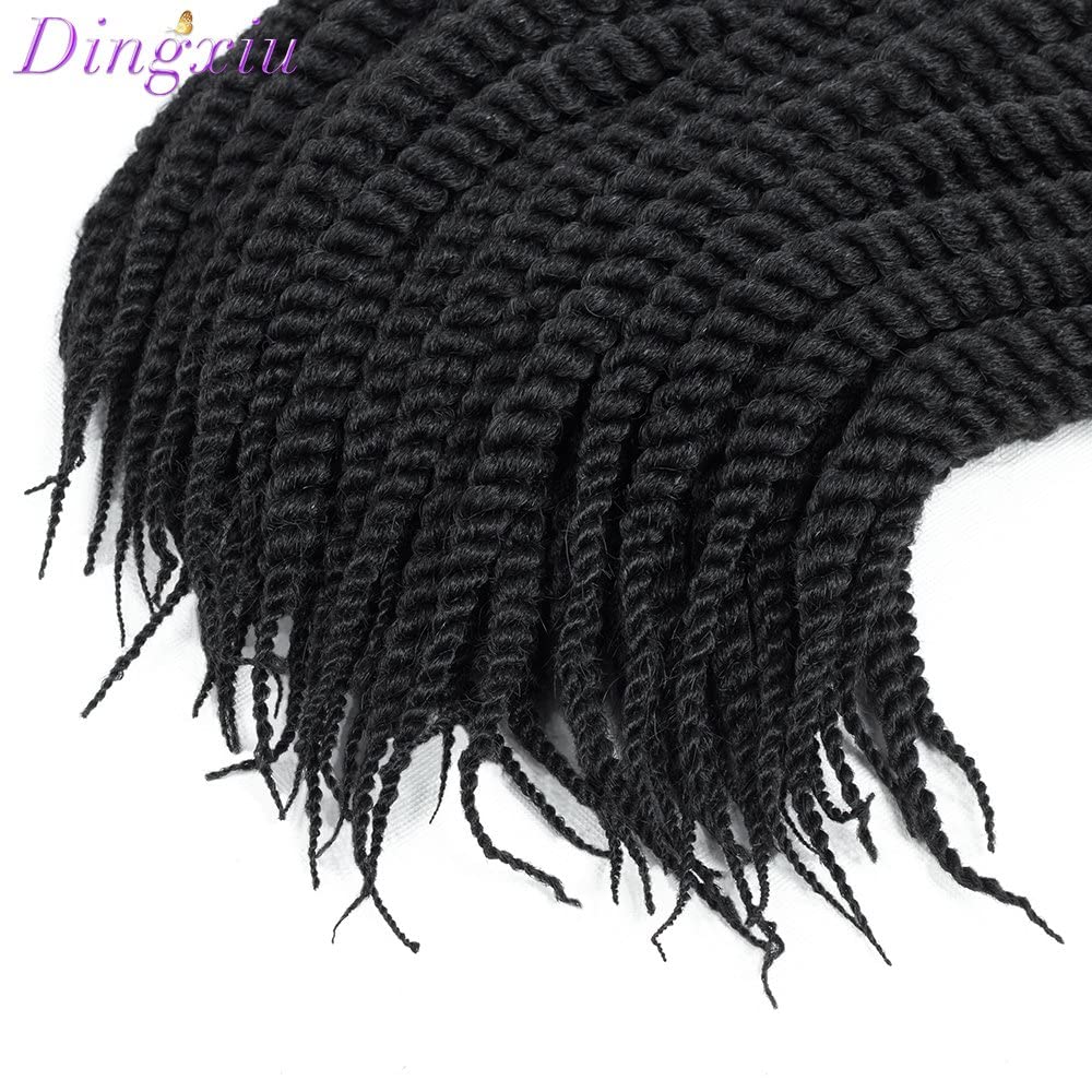 Admutty – Cabello trenzado torcido de crochet, trenzas de cabello senegalés torcido estilo Havana mambo, 22 pulgadas, 1B#