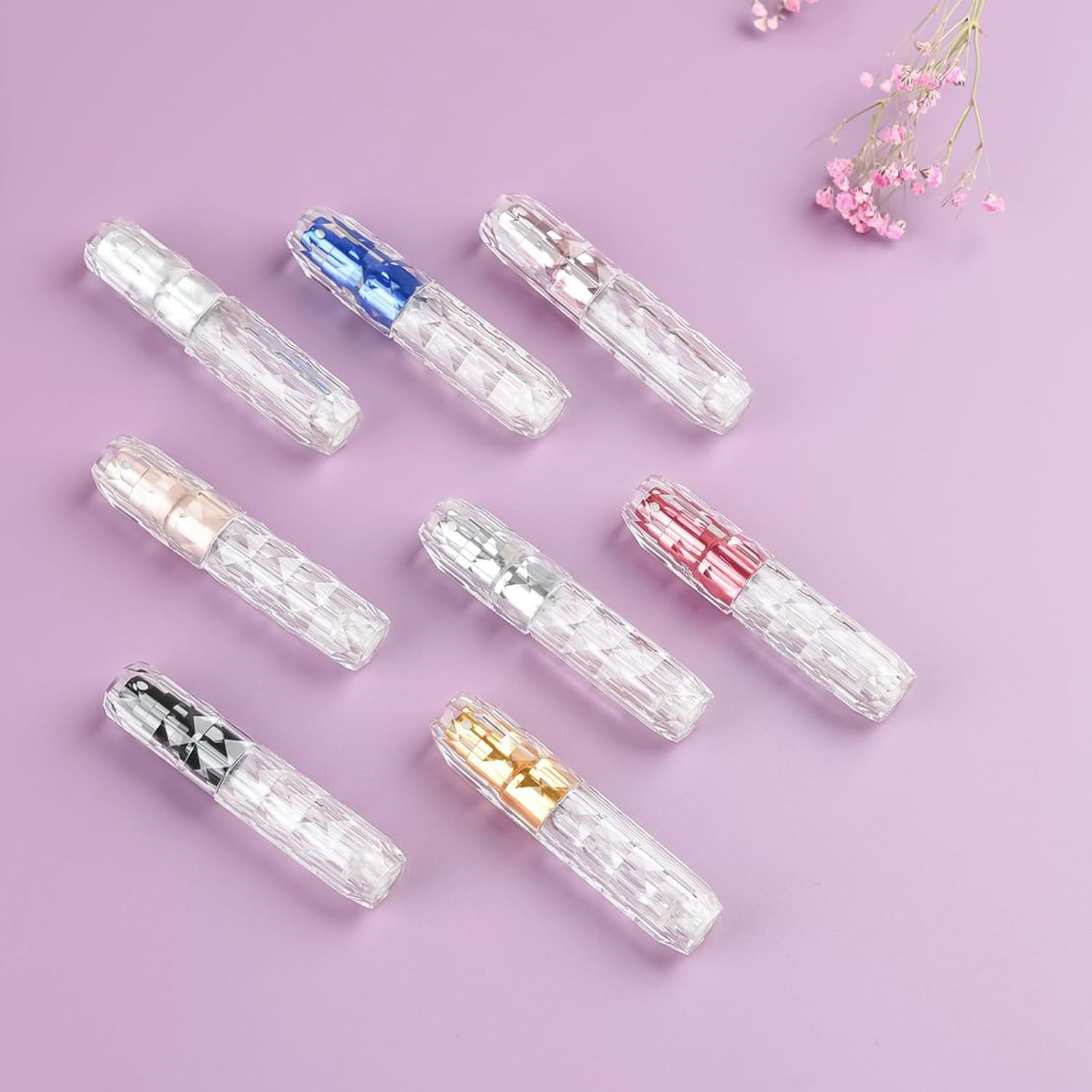 Mini botella atomizadora recargable de perfume, contenedor portátil de viaje, botella de aerosol de colonia vacía para viajes y salidas, 0.2 fl oz,