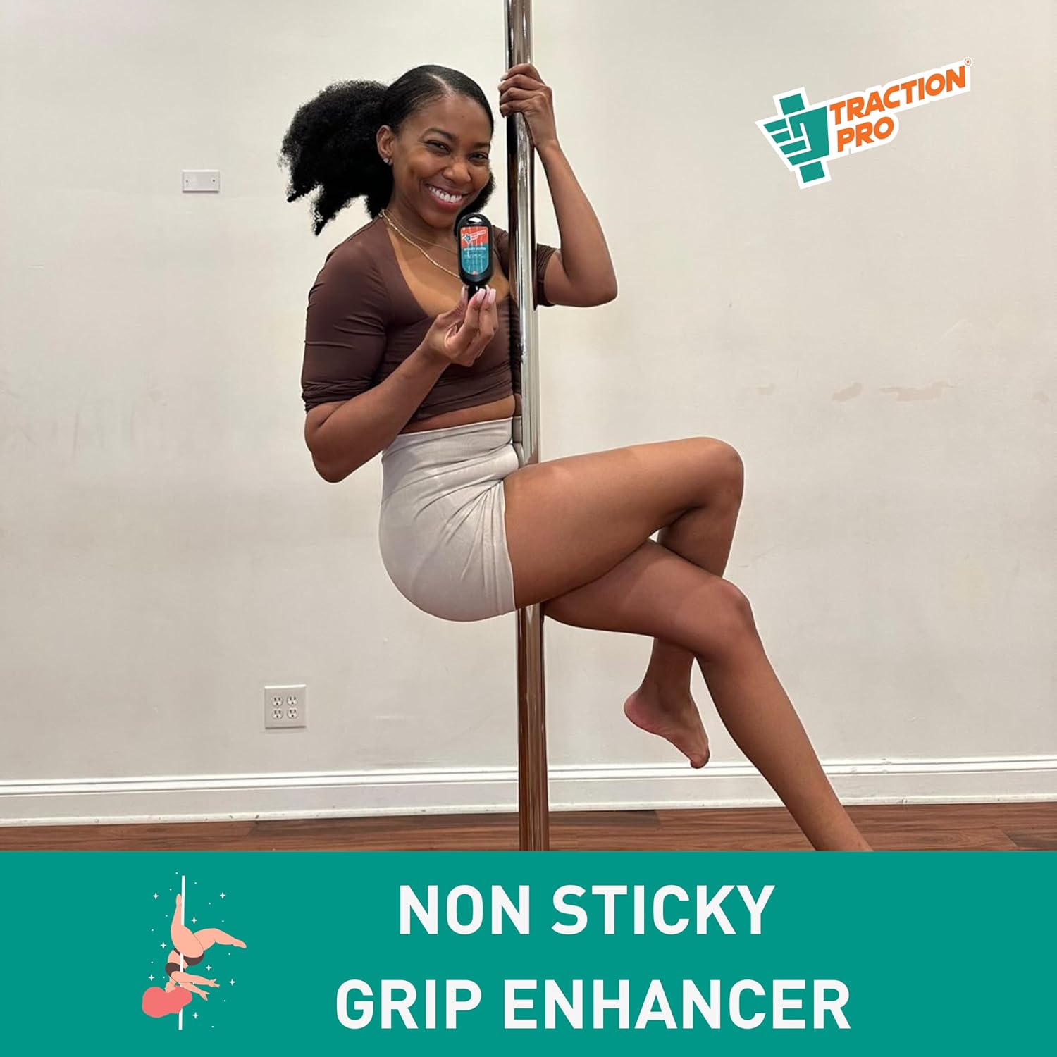 TRACTION PRO Dry Hands Pole Grip for Pole Dancing 2fl.oz – Transparent Pole Dance Grip Enhancer – Mess Free Dry Grip for Hands – Pole Grip Dry