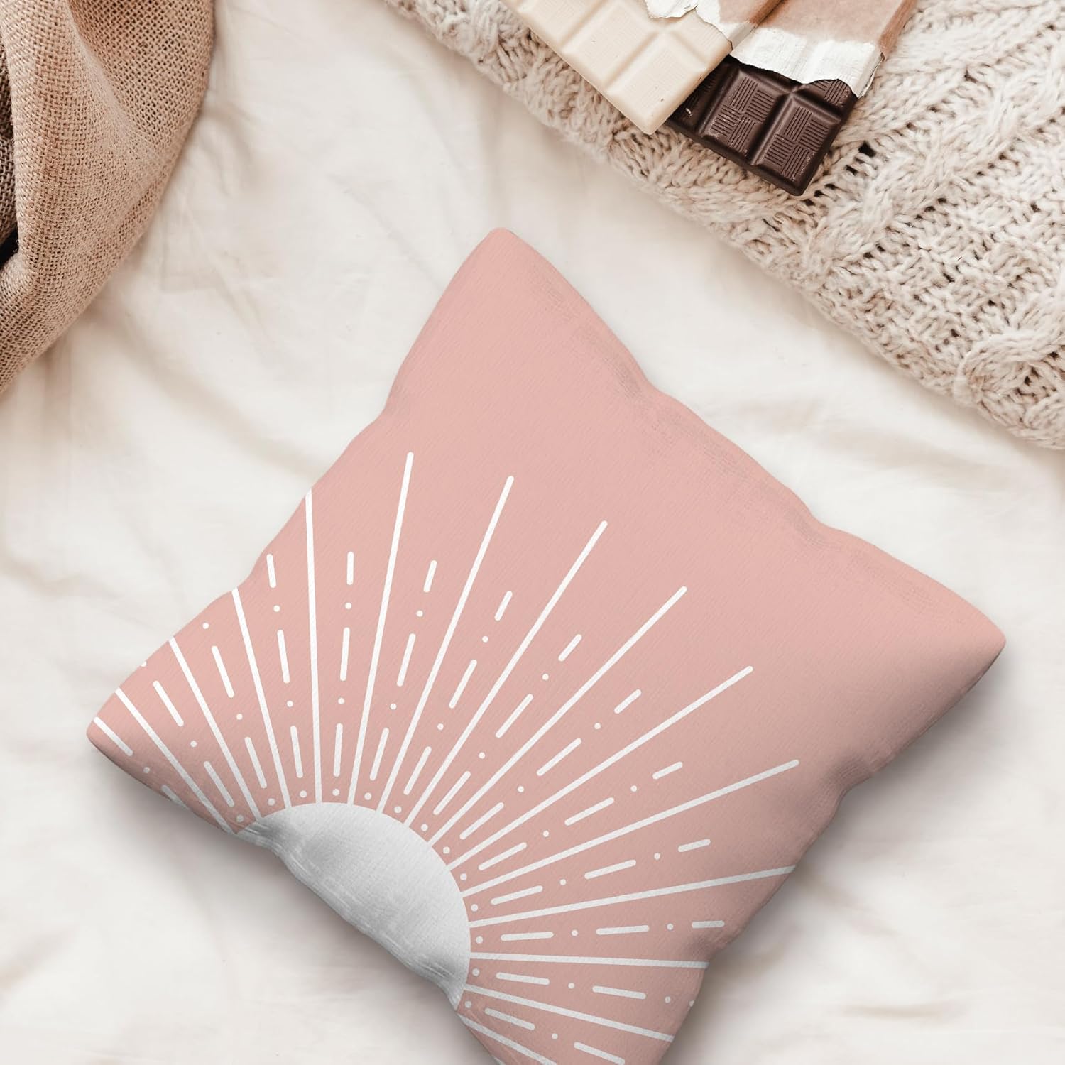 kdqua Fundas de almohada bohemias de 18 x 18 pulgadas, decoración bohemia para habitación de niñas, fundas de almohada decorativas bohemias para el