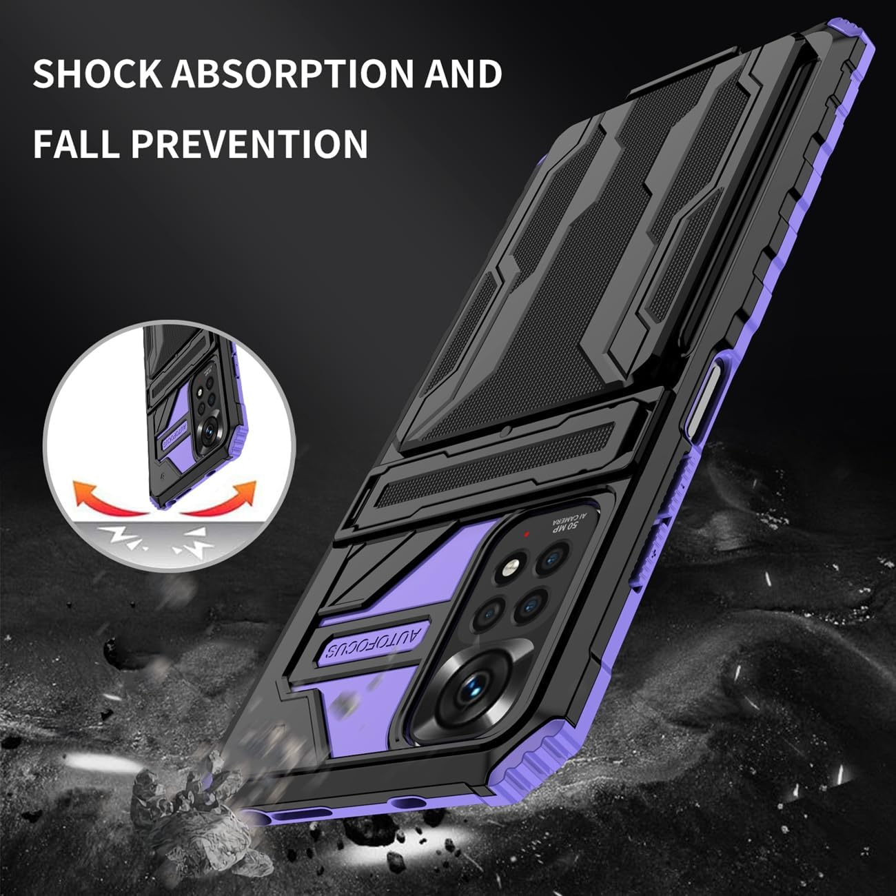 Funda de teléfono para Redmi Note 11Redmi Note 11S 2201117TY Funda con protector de pantalla, cartera desmontable para tarjeta de crédito con
