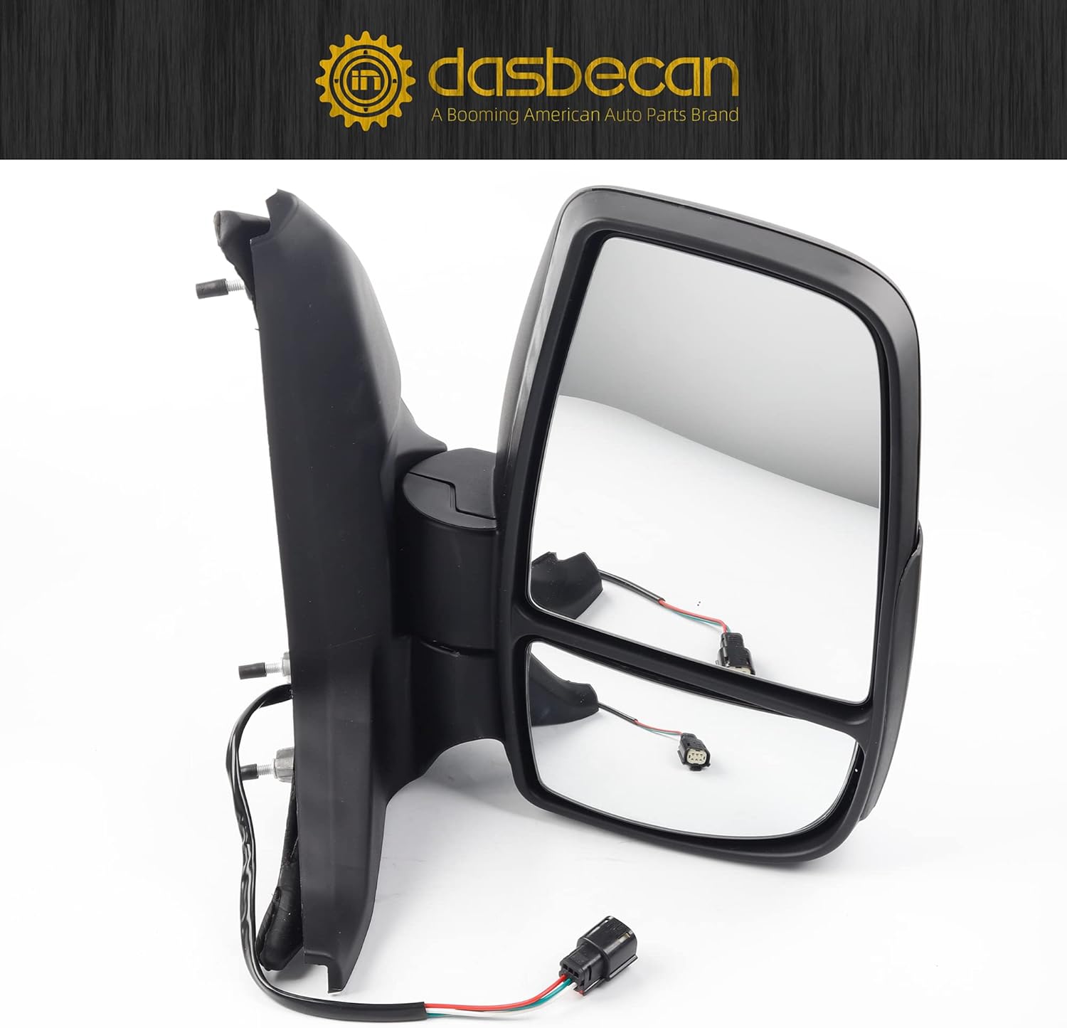 Dasbecan Espejo retrovisor eléctrico derecho del lado del pasajero sin indicador compatible con Ford Transit 150 250 350 2015 2016 2017