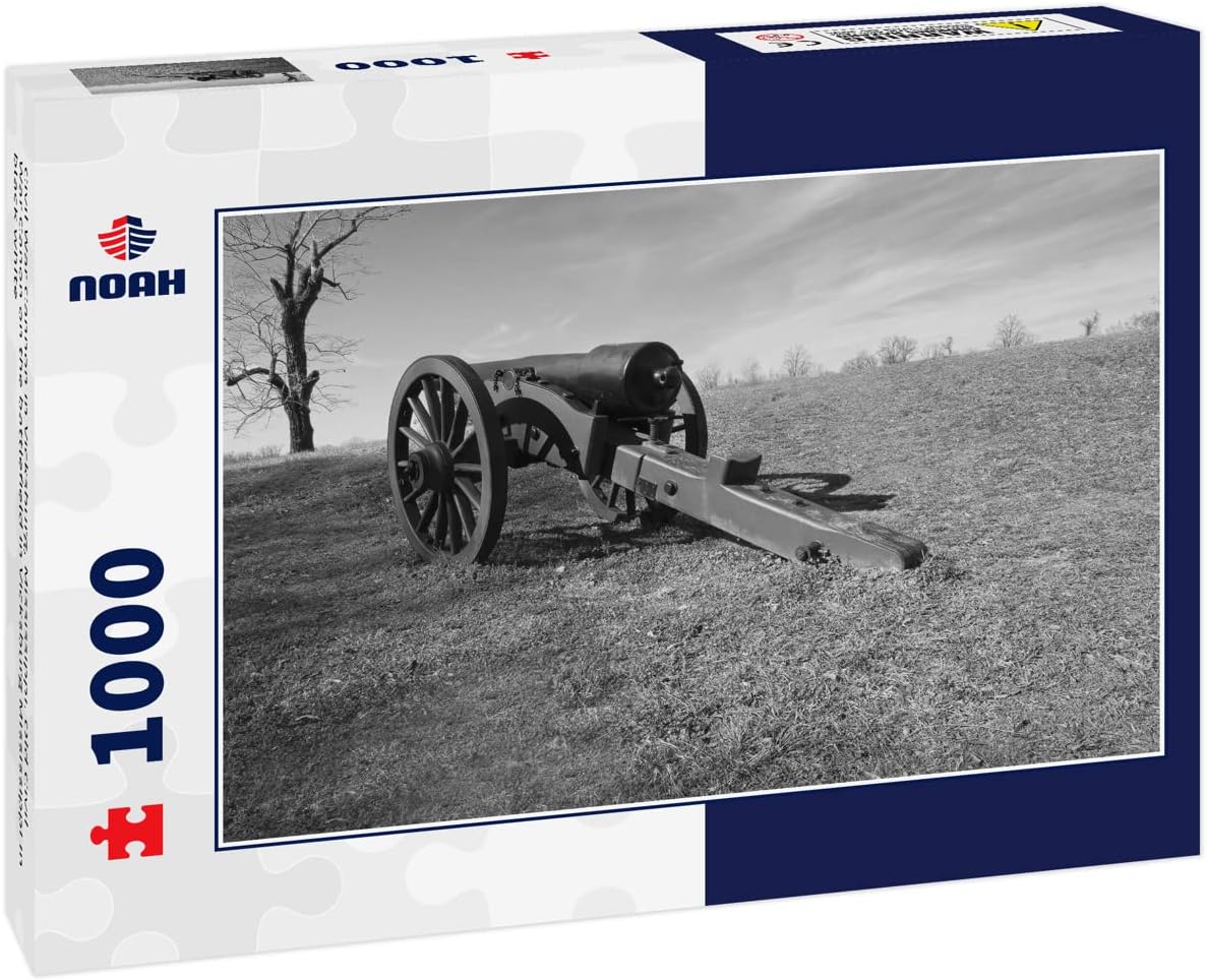 Noah Jigsaw Puzzle Civil War Cannon en Vicksburg, Mississippi. Antiguo canon de la guerra civil en el campo de batalla en Vicksburg Mississippi en