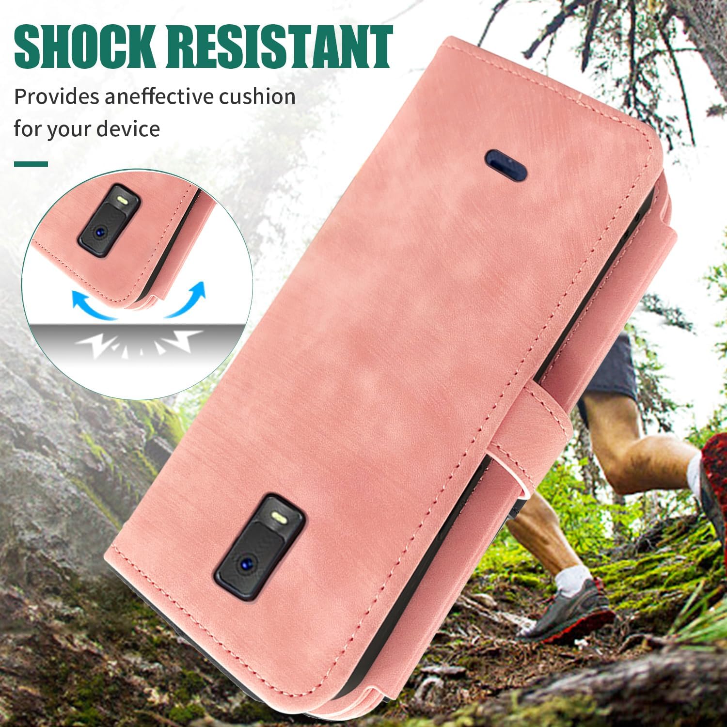 Funda compatible con Tracfone BLU View 3 B140DL – Funda tipo cartera con 9 ranuras para tarjetas, tarjetero de cuero retro, con correa para la