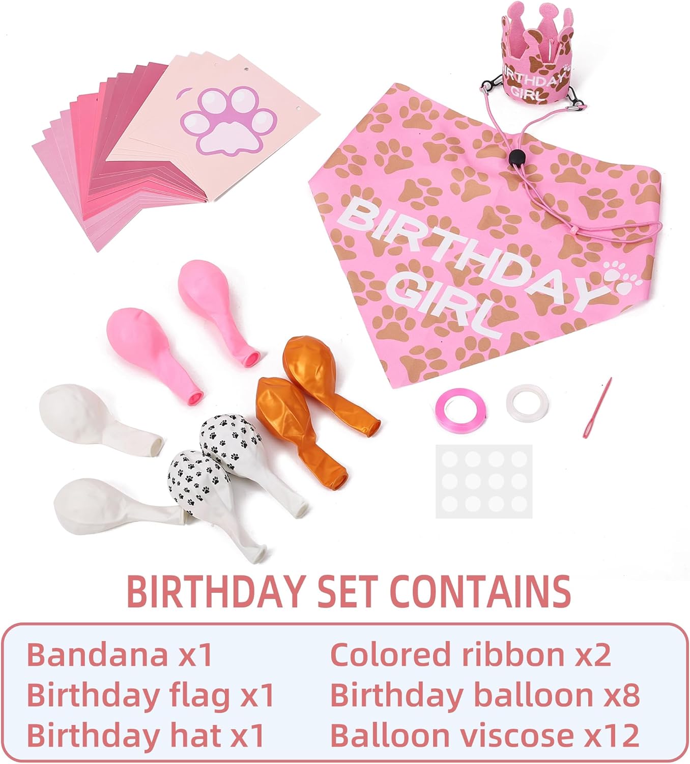 Duuclume Suministros para fiesta de cumpleaños de perros para niños y niñas, bufanda triangular con corona de cumpleaños para perros para todas las