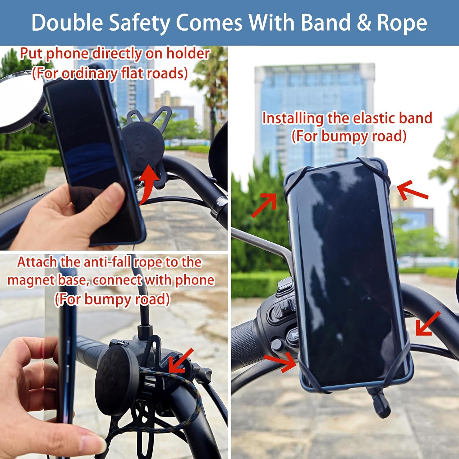 Soporte magnético para teléfono de bicicleta, soporte magnético para teléfono para bicicleta, cochecito, scooter, cinta de correr, motocicleta,