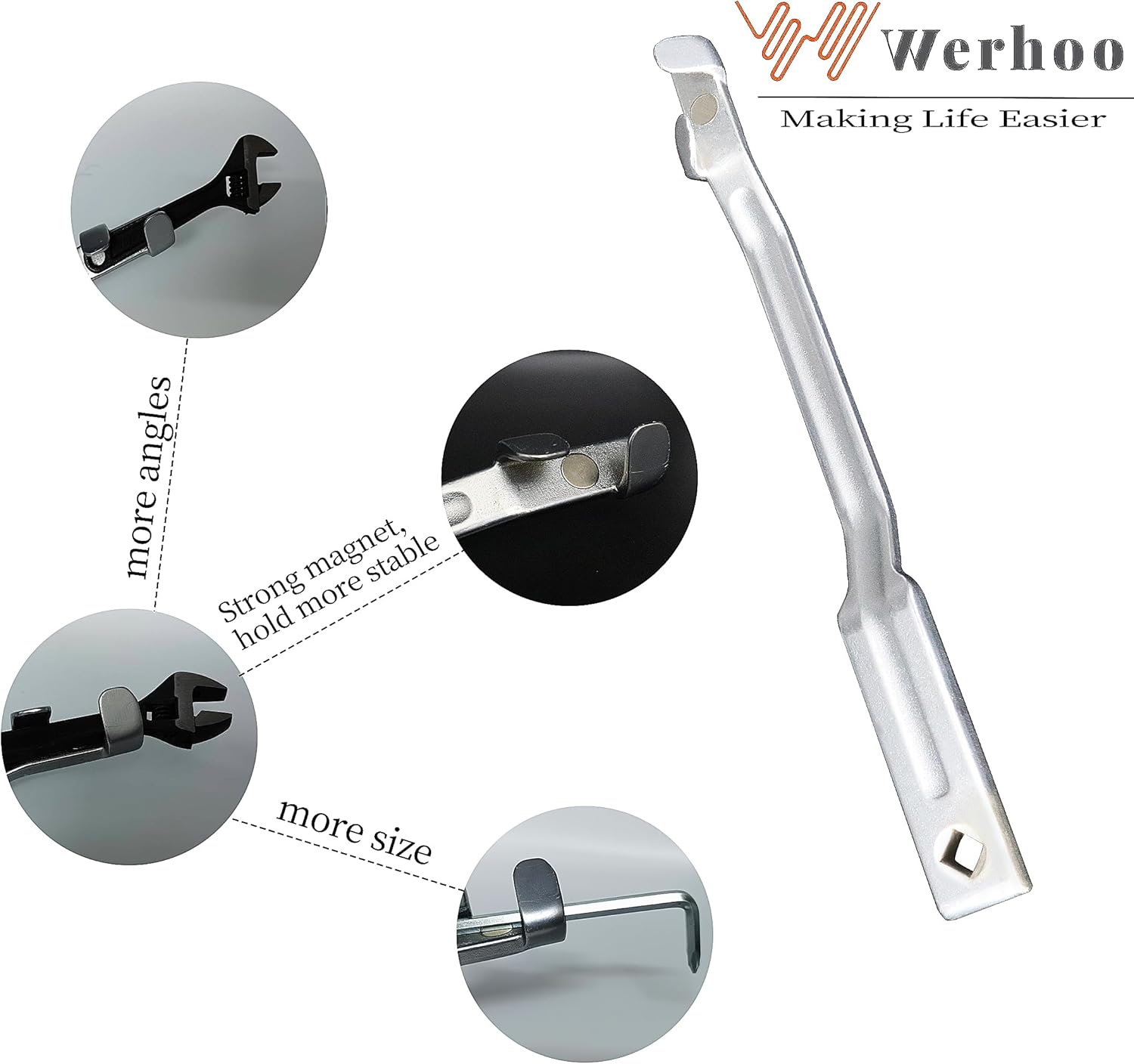 Barra extensora de llave de 15 pulgadas con imán, extensión de llave con orificio de 12 pulgada, para mecánicos, comerciantes de garaje, manitas