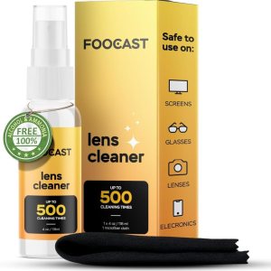 Kit de spray limpiador de lentes (1 x 4 onzas), hasta 500 tiempos de pulverización de lentes, también ideal para pantallas, gafas de sol, Kit de spray limpiador de lentes (1 x 4 onzas), hasta 500 tiempos de pulverización de lentes, también ideal para pantallas, gafas de sol,