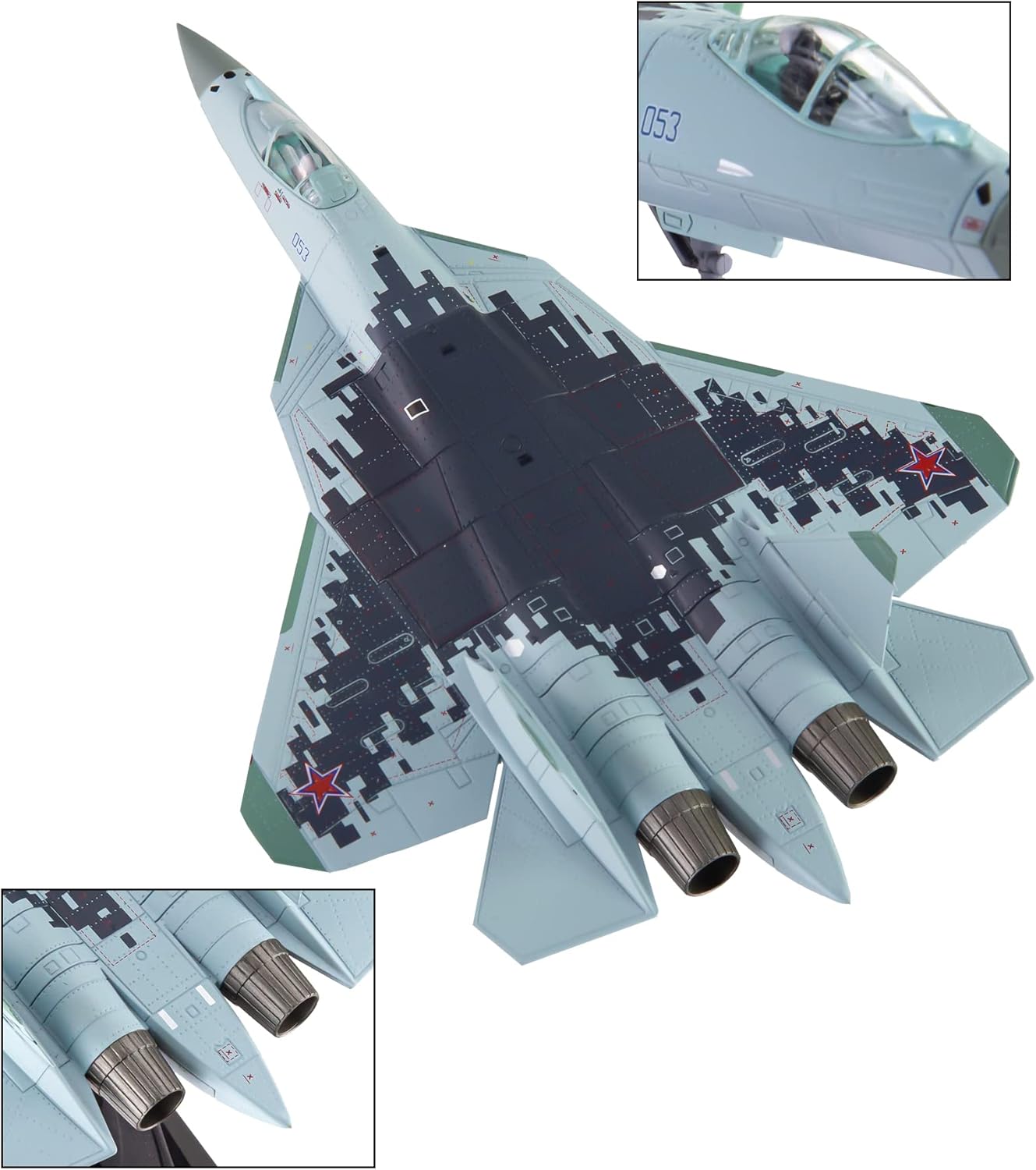 Fighter Jet Modelo 1100 Escala SU-57 Modelo fundido a troquel Aviones Modelo de aviones de combate Falcon Fighter Modelo pintado a presión Modelo de