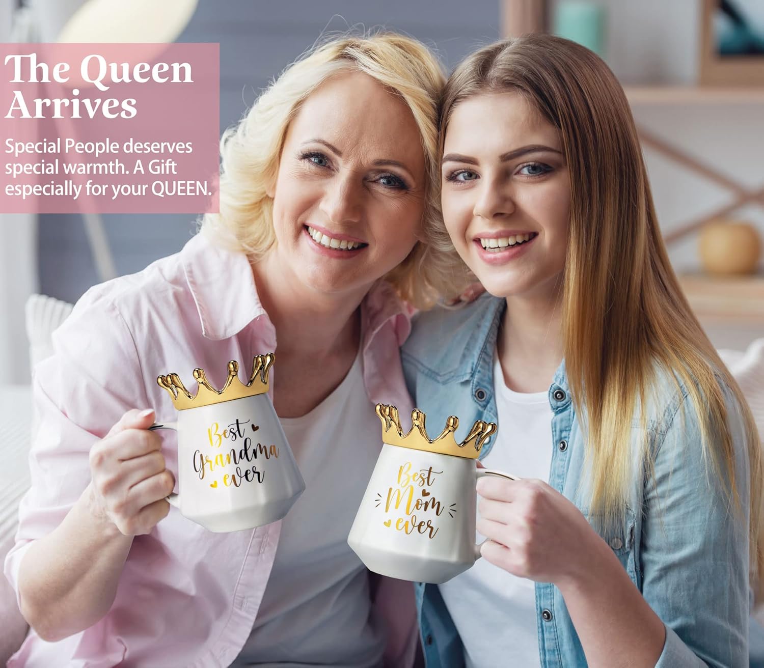Regalos del día de la madre para la abuela, regalos de nietos, nietos, la mejor abuela siempre, taza de té de abuela, taza de té de 12 onzas con