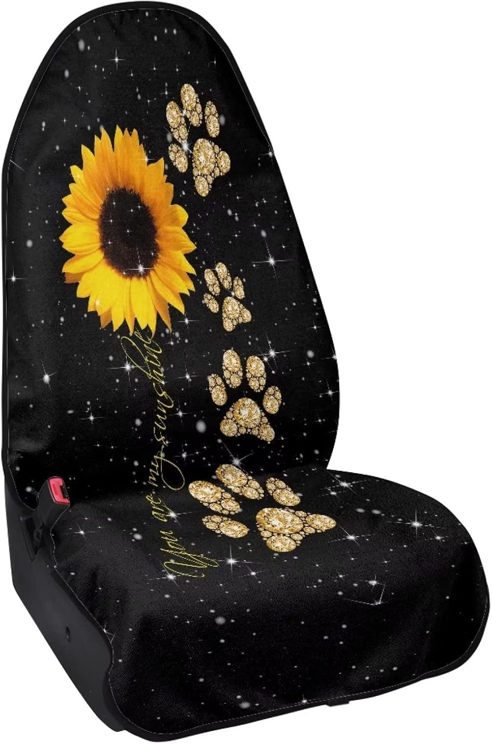 Accesorios de coche con diseño de pata de girasol para asiento de coche, toalla impermeable, protector de asiento de automóvil, lavable a máquina,