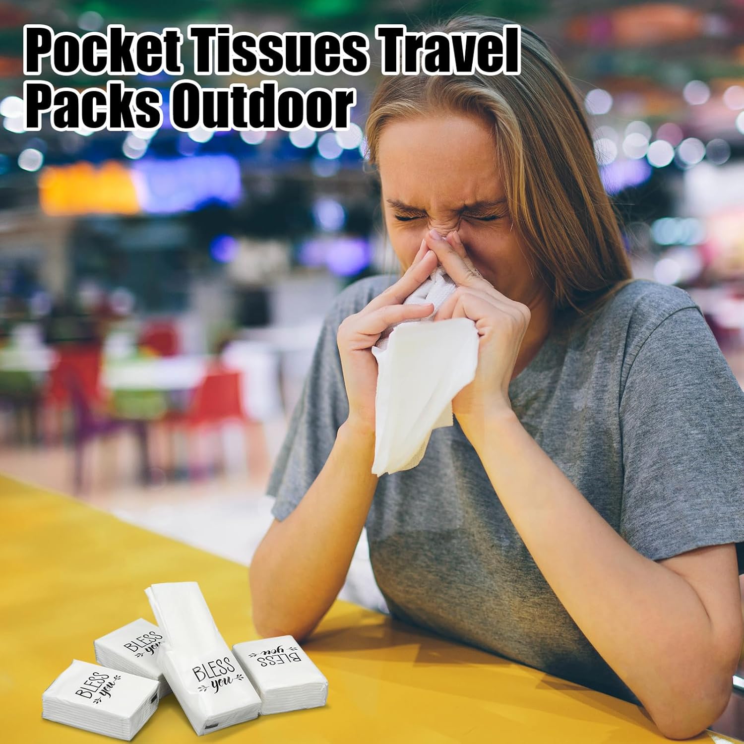 100 paquetes de pañuelos de viaje a granel, 1000 hojas de tejido facial individual, tamaño de viaje, pañuelos pequeños de 3 capas, tamaño mini de