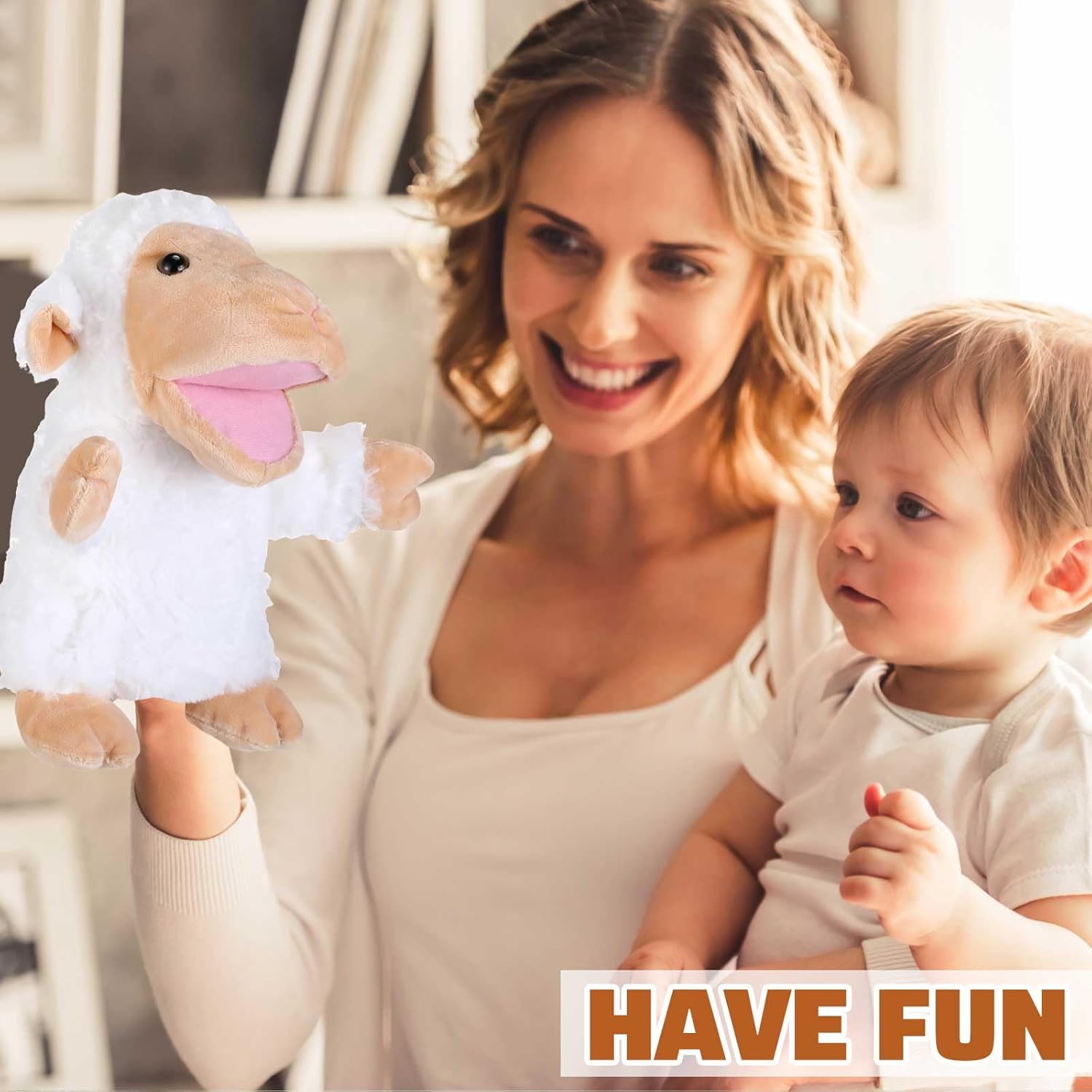 6 marionetas de mano de animales para niños, marionetas de mano con boca de trabajo, juguete de peluche para espectáculos, teatro, cumpleaños, cesta